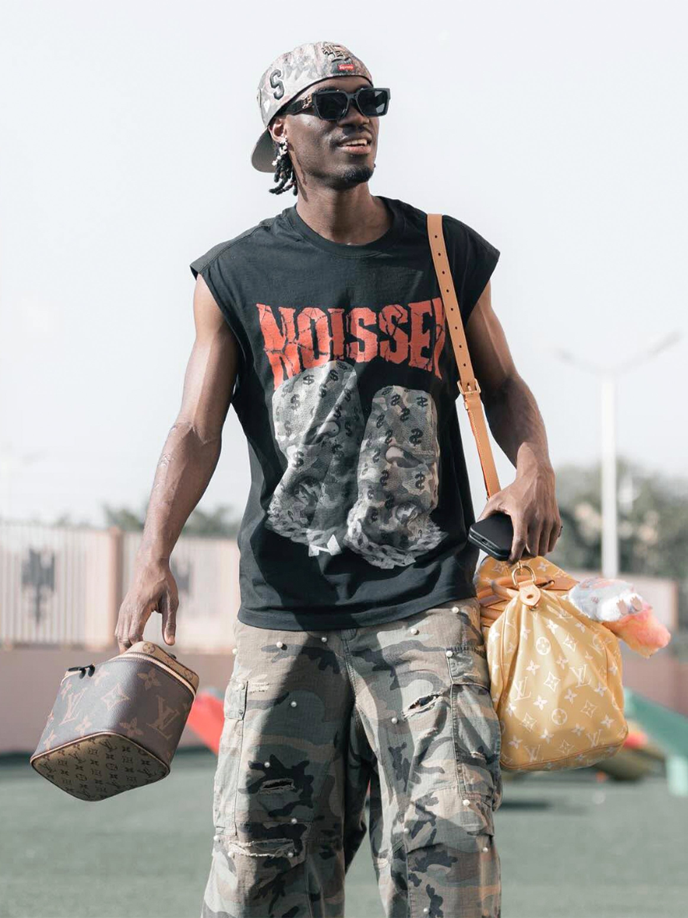 NOISSEY Camo Double Head Mask Print Tank Top