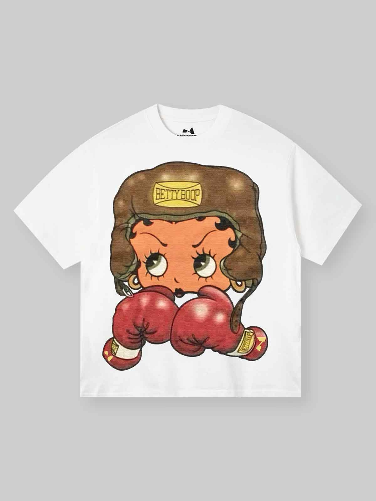 Cartoon girl Boxing Print T-shirt