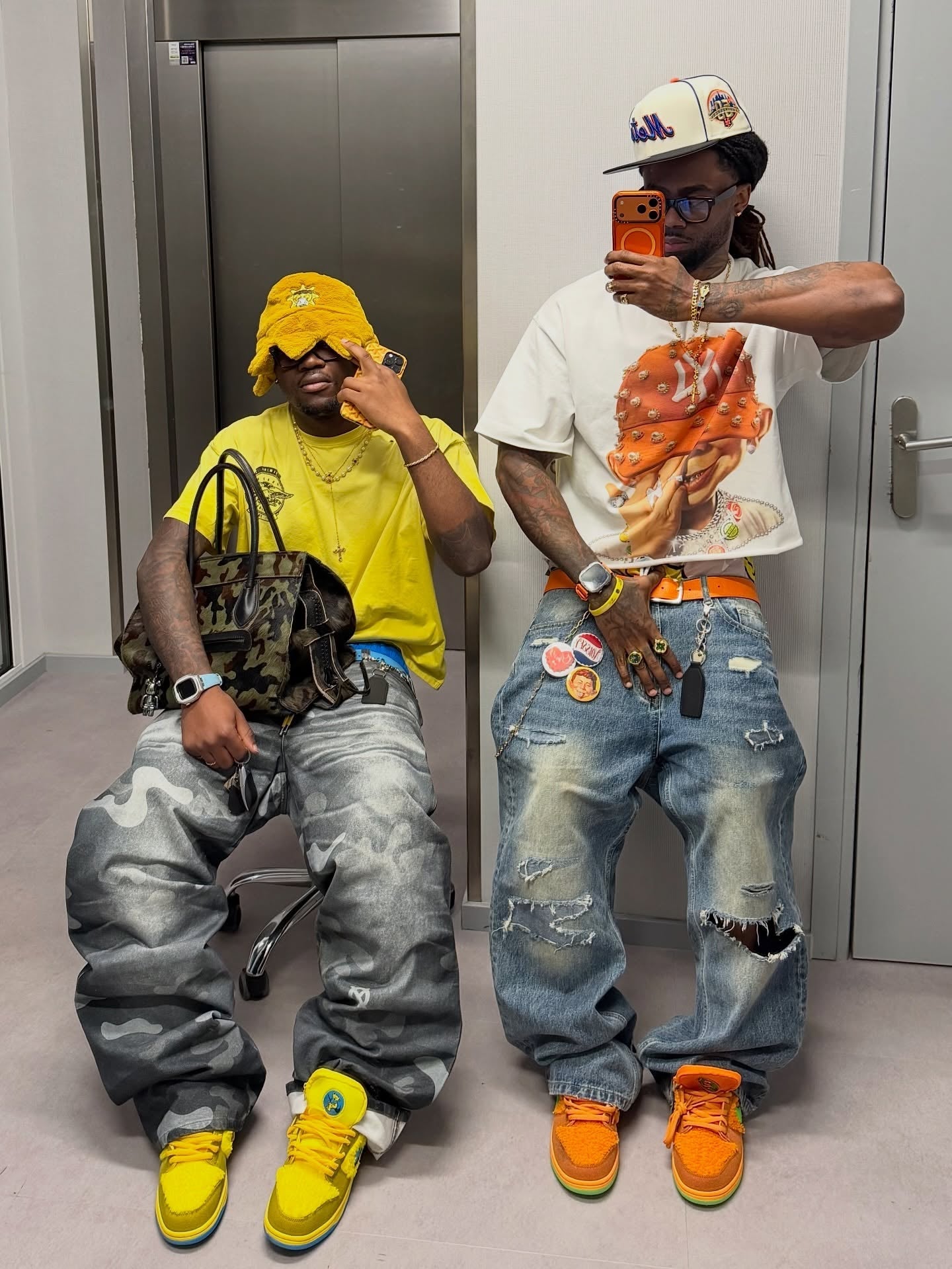 NOISSEY "Bad Boy" Orange Pearl Hat Cooling Boxy Tee