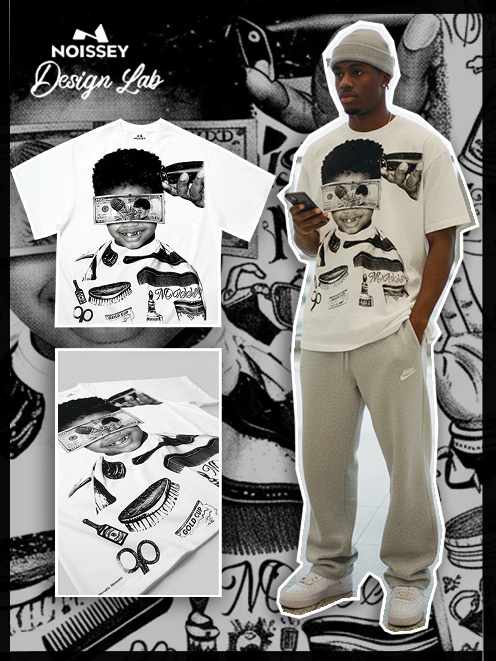 "Memorable Moments" Character Printed Boxy Oversized T-shirt