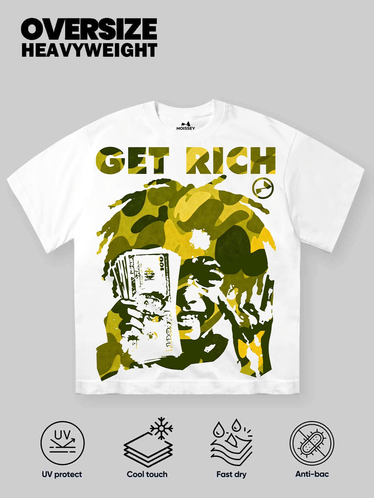 NOISSEY "Get Rich" Camo Silhouette Tee