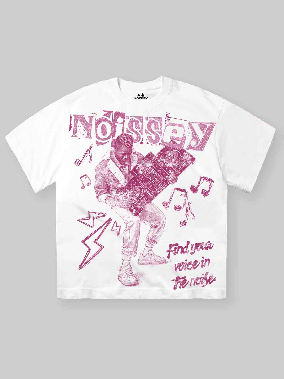 NOISSEY Find Your Voice Boxy Heavyweight Graphic Tee - White
