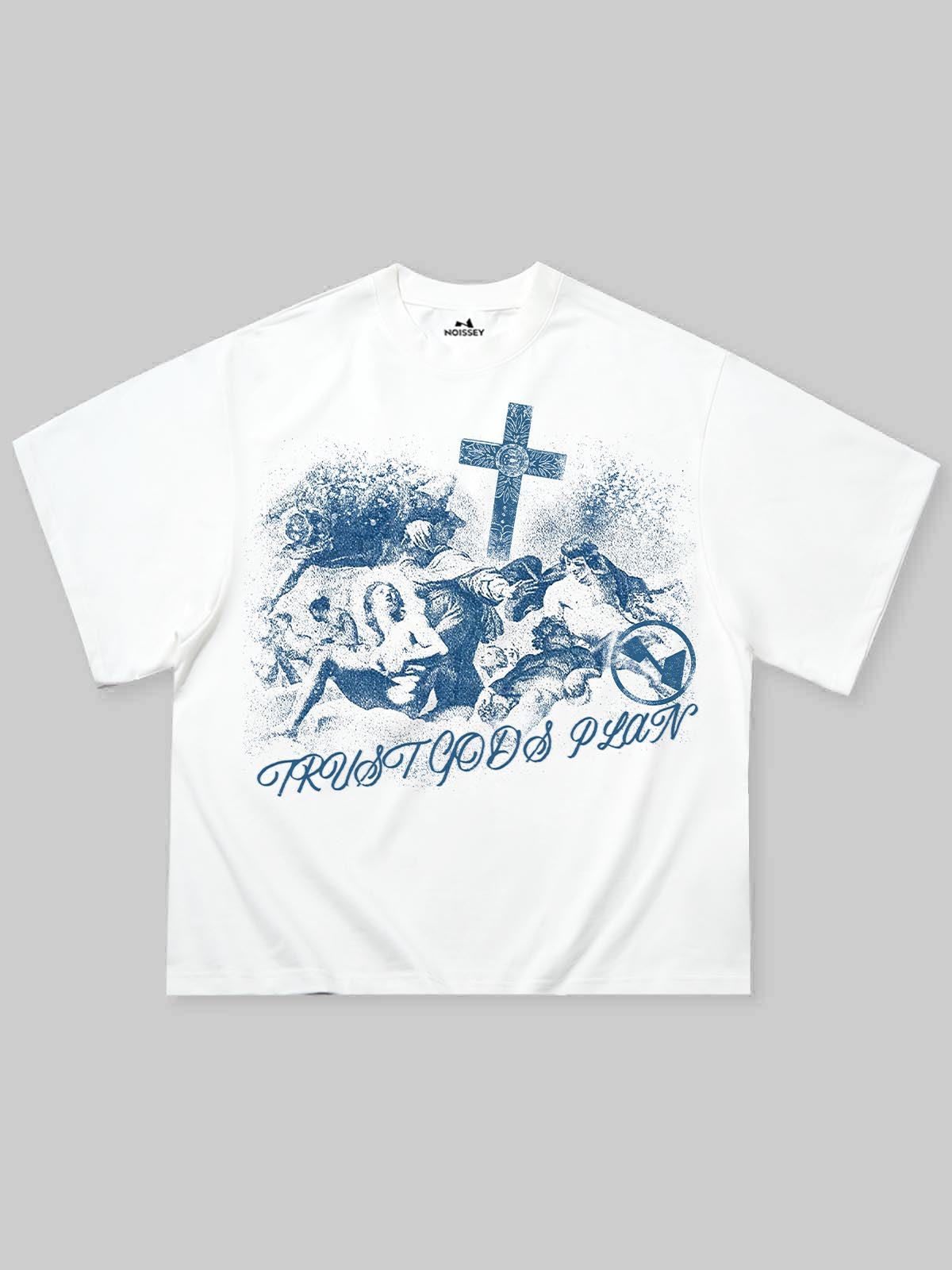 Cyanotype-Style Art Print Boxy oversized T-shirt