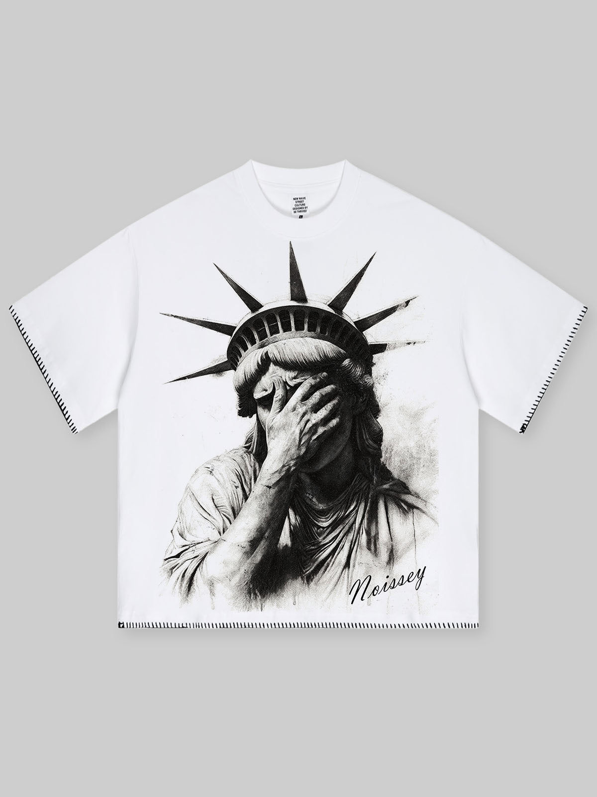 Silent Goddess Black and White Graffiti Art Print T-shirt