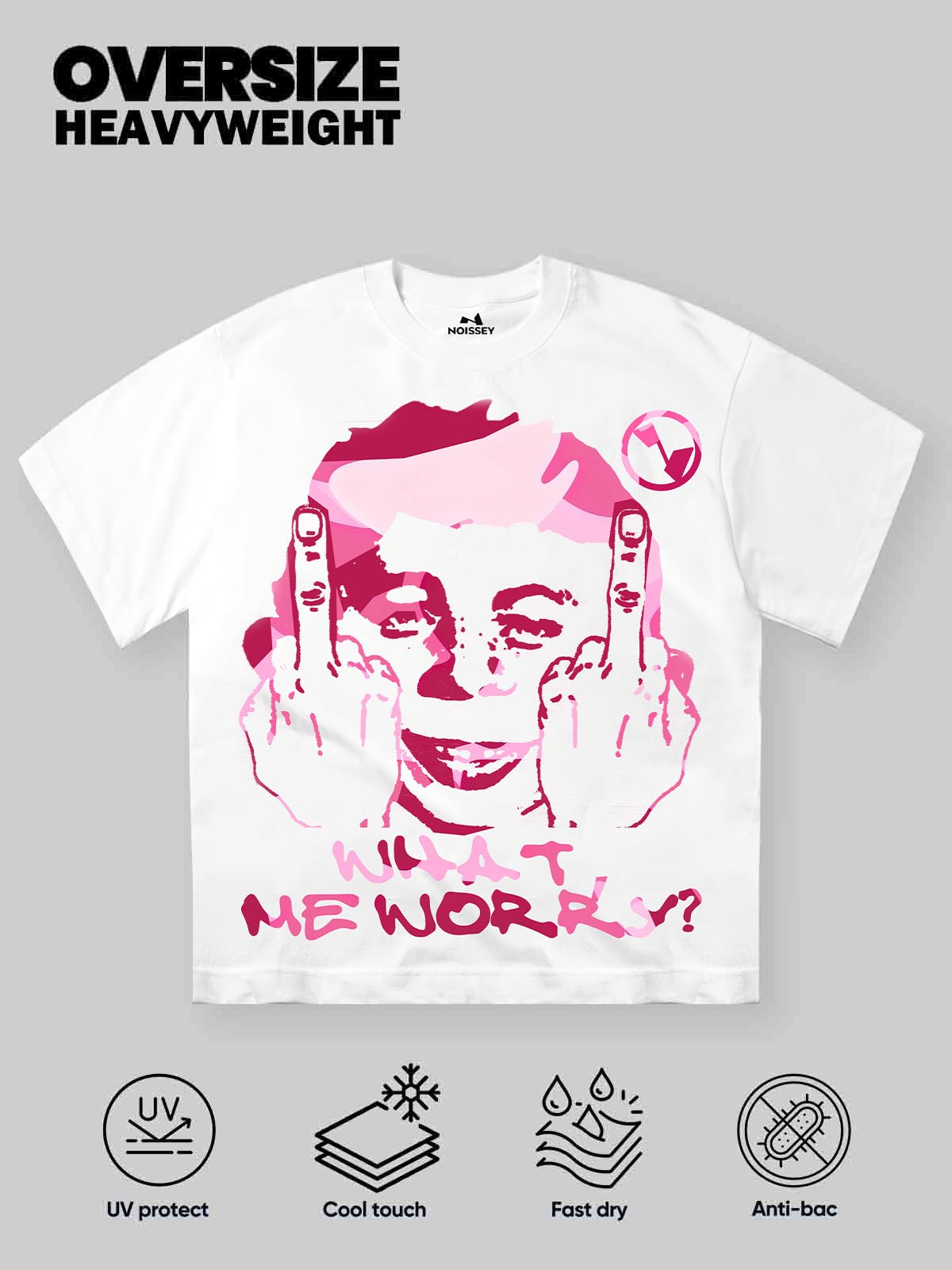 NOISSEY "What Me Worry?" Pink Camo Pop Art T-Shirt - Bad Boy Rebellion Streetwear Tee