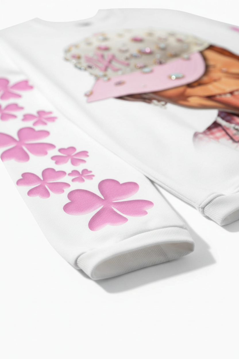 NOISSEY "Lucky Clover Kid" Graphic Long Sleeve - Heavyweight Studio White