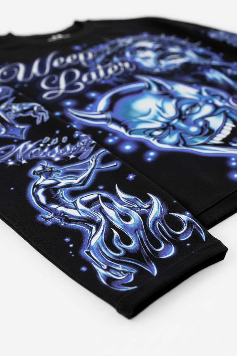 NOISSEY "Laugh Now, Weep Later" Graphic Long Sleeve - Heavyweight Black