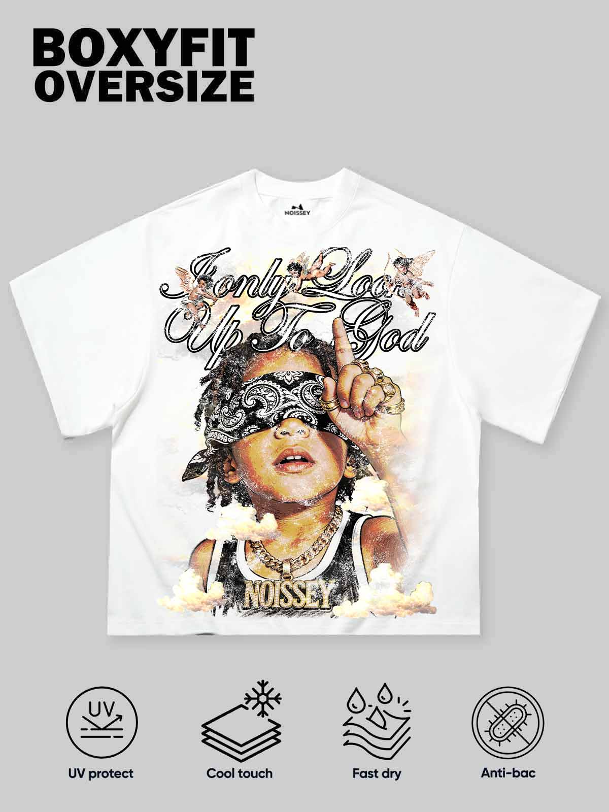NOISSEY "ONLY GOD" Blindfolded Faith Art Tee - Pure White
