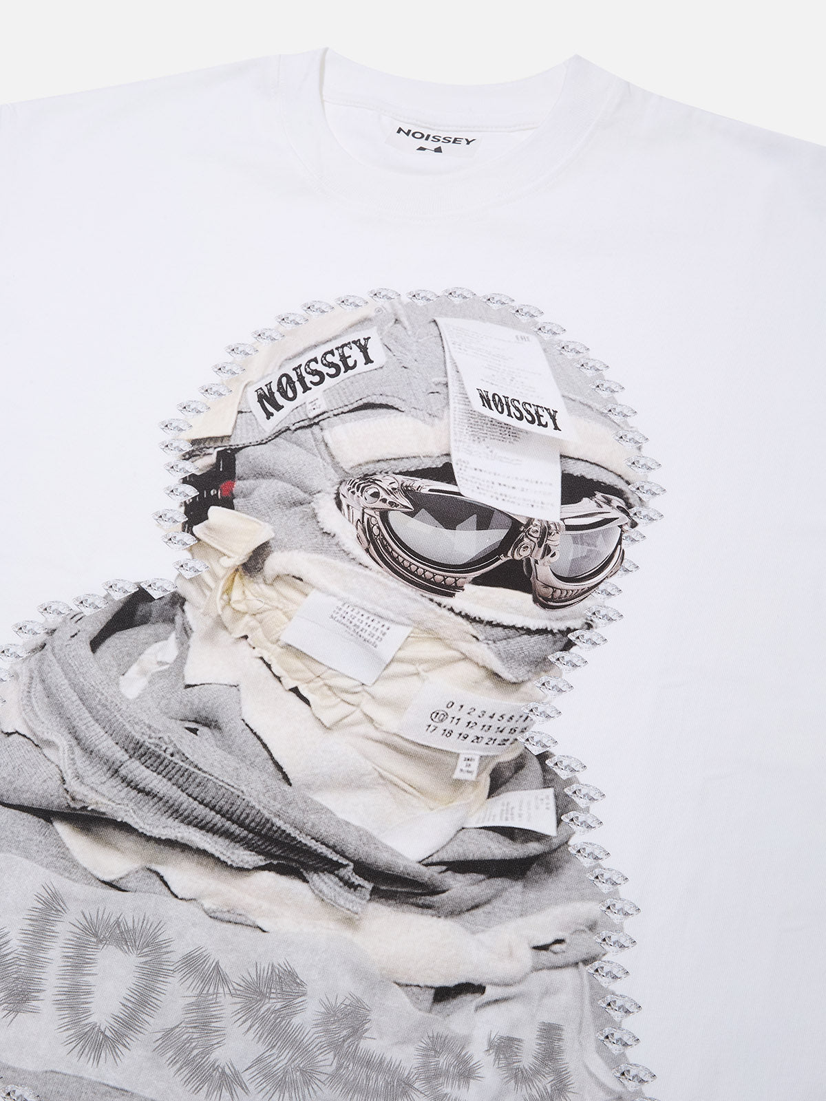 BOUNCE BACK© Shattered Collage Masked White T-shirt
