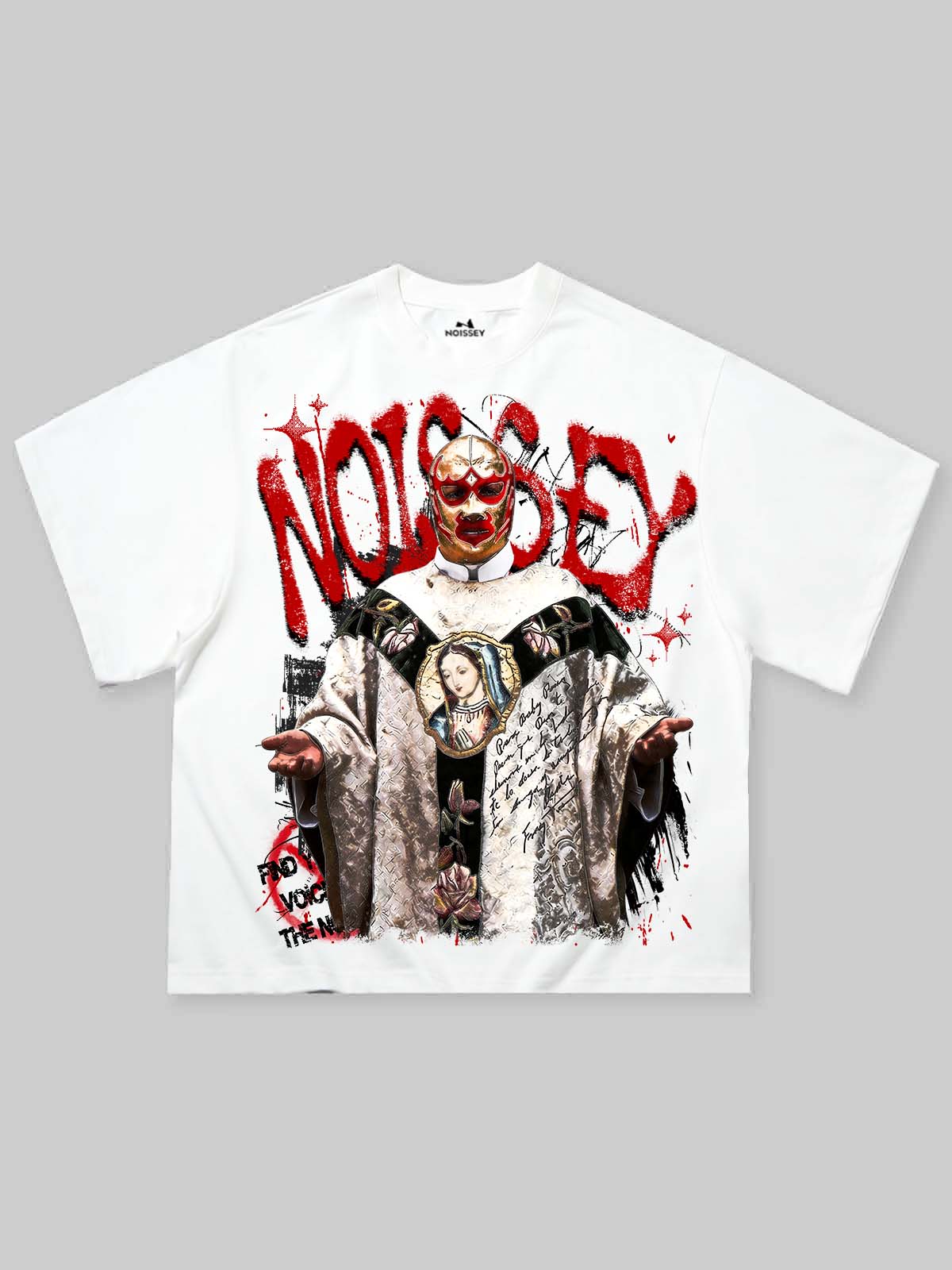 NOISE FAD VOICE THEN — Wrestler Priest Graffiti Art Print Short-Sleeve T-Shirt