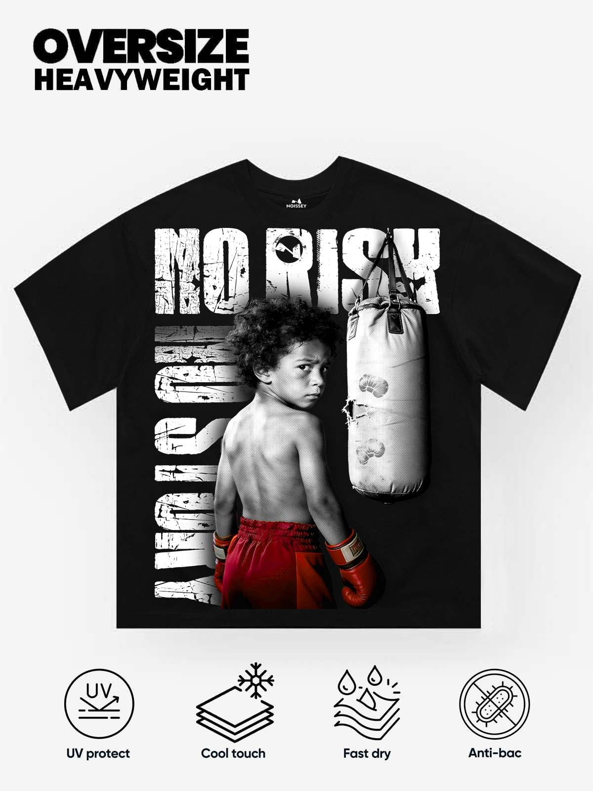 NO RISK NO STORY Heavyweight Cotton T-Shirt - Oversized Movie Poster Print