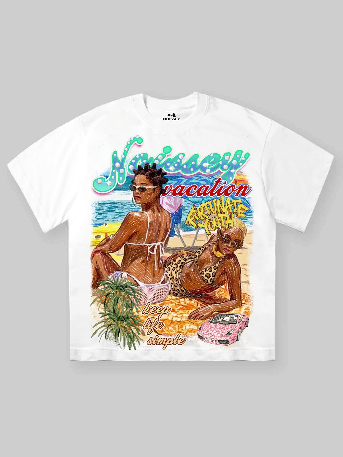 NOISSEY "Fortunate Youth" Vacation Graffiti Art Heavyweight Oversized T-Shir