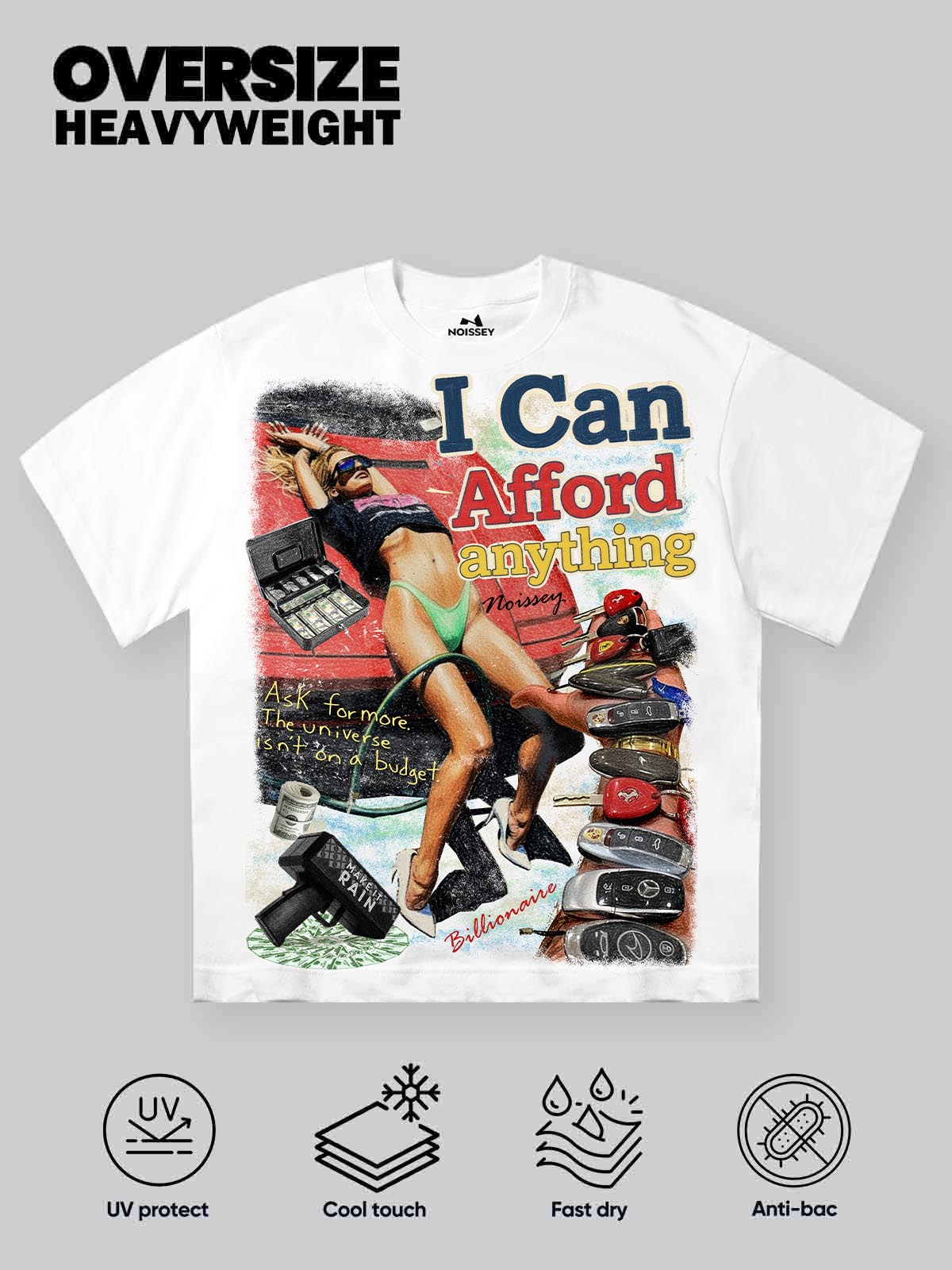 I Can Afford Anything" Vintage Collage Graphic Streetwear Manifestation Oversized T-Shirt