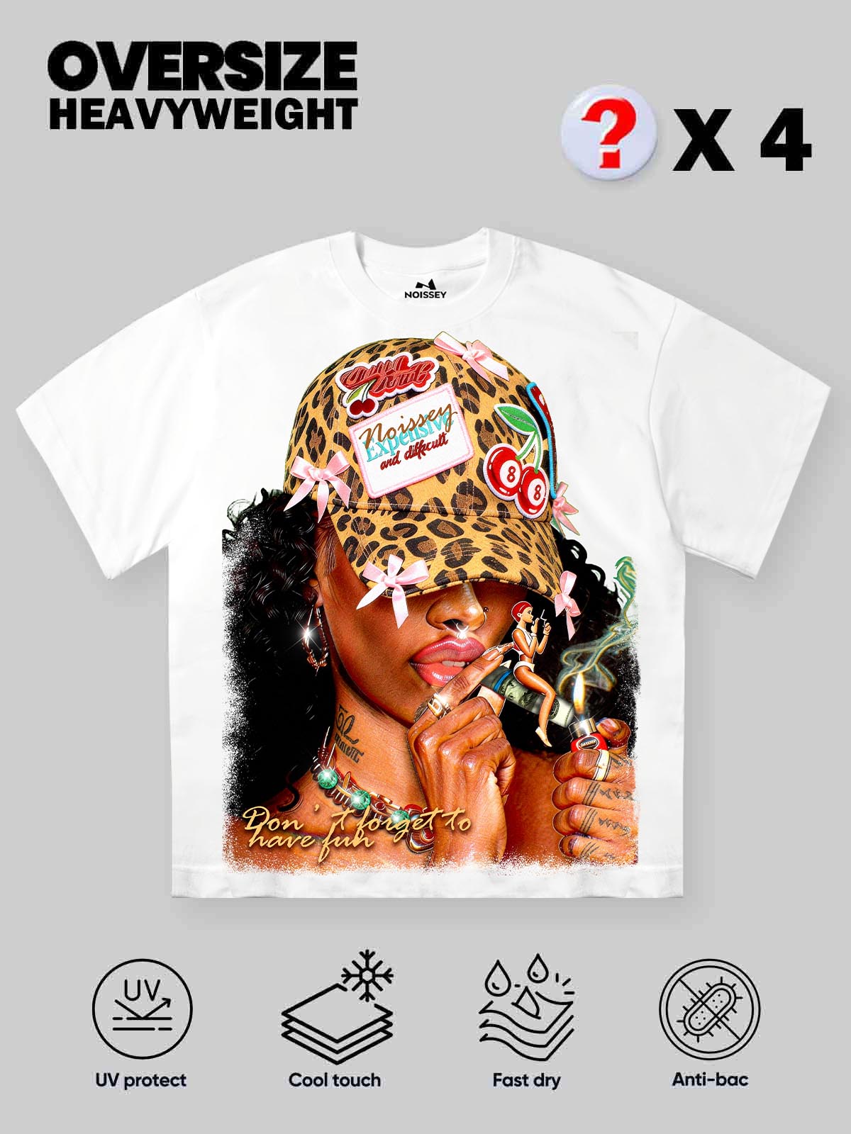 NOISSEY "DON'T FORGET TO HAVE FUN" DIY BADGE TEE - TECH COTTON