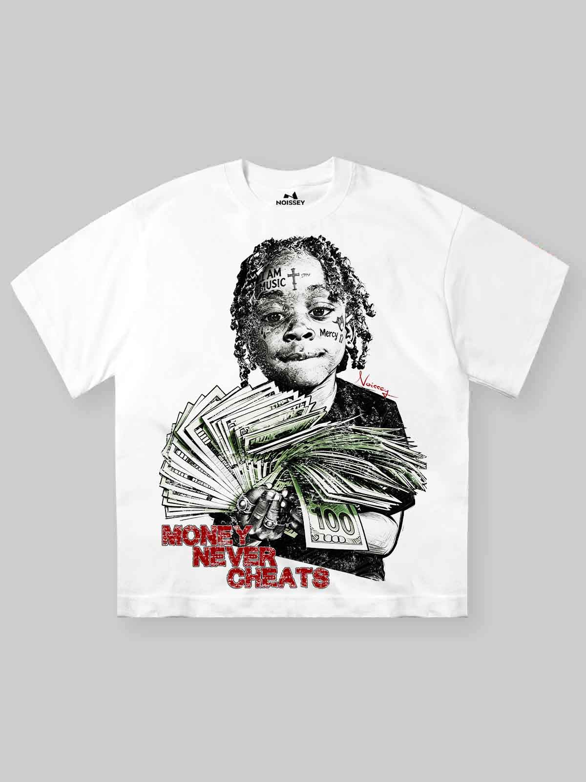 NOISSEY "MONEY NEVER CHEATS" WEALTH ICON OVERSIZED TEE