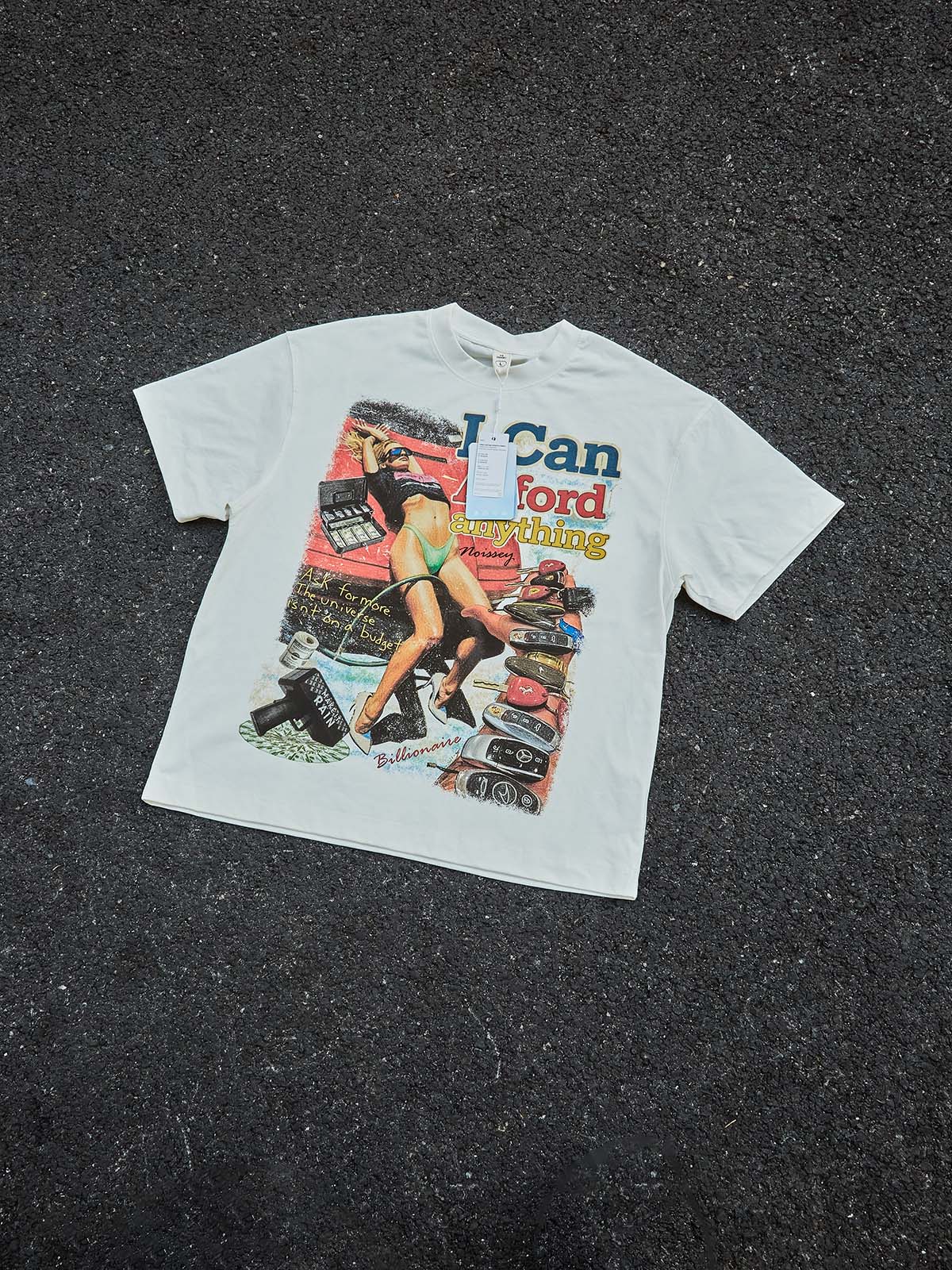 I Can Afford Anything" Vintage Collage Graphic Streetwear Manifestation Oversized T-Shirt