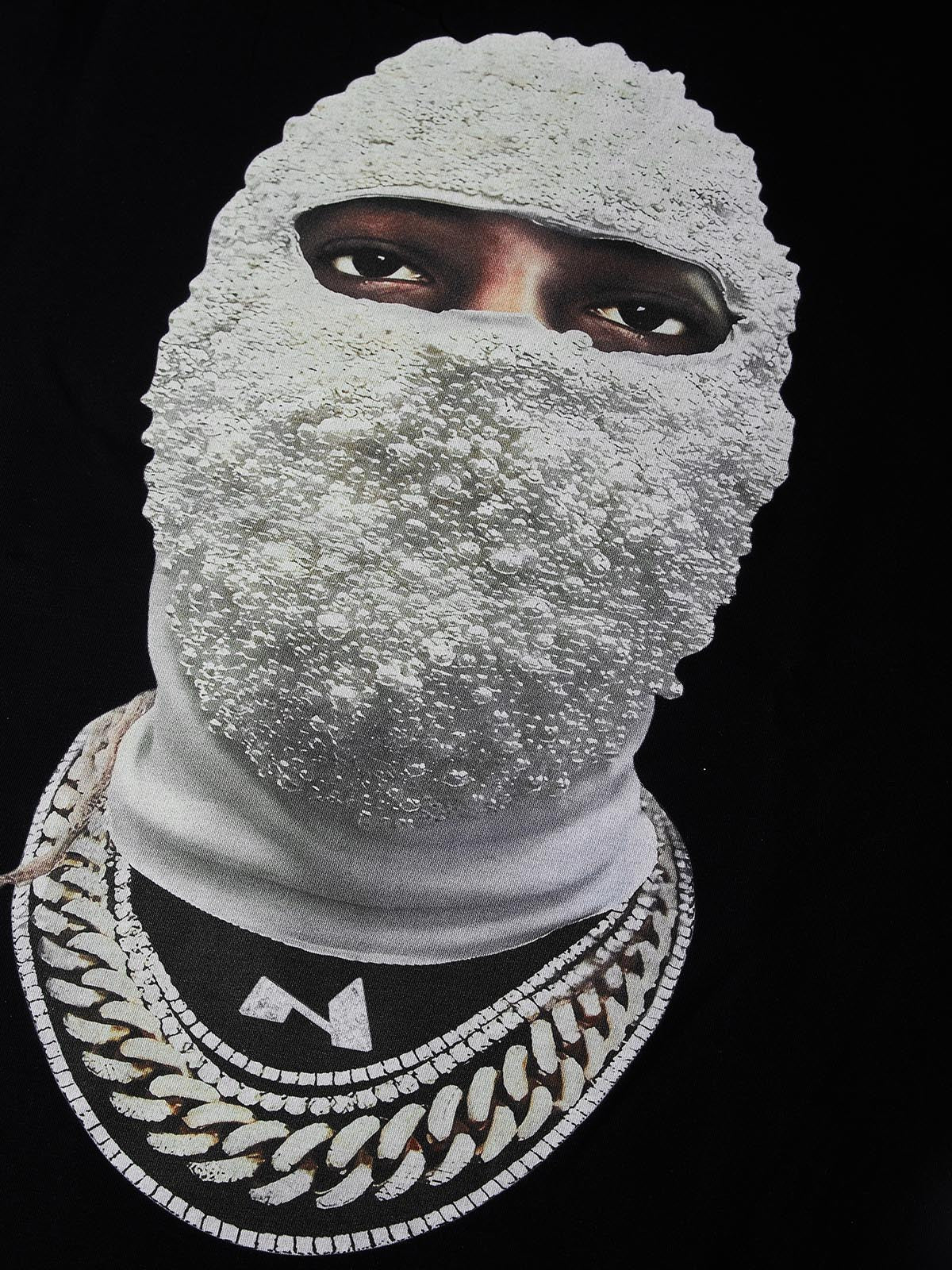 NOISSEY Pearl Balaclava Boxy Oversized Heavyweight Tee - Black