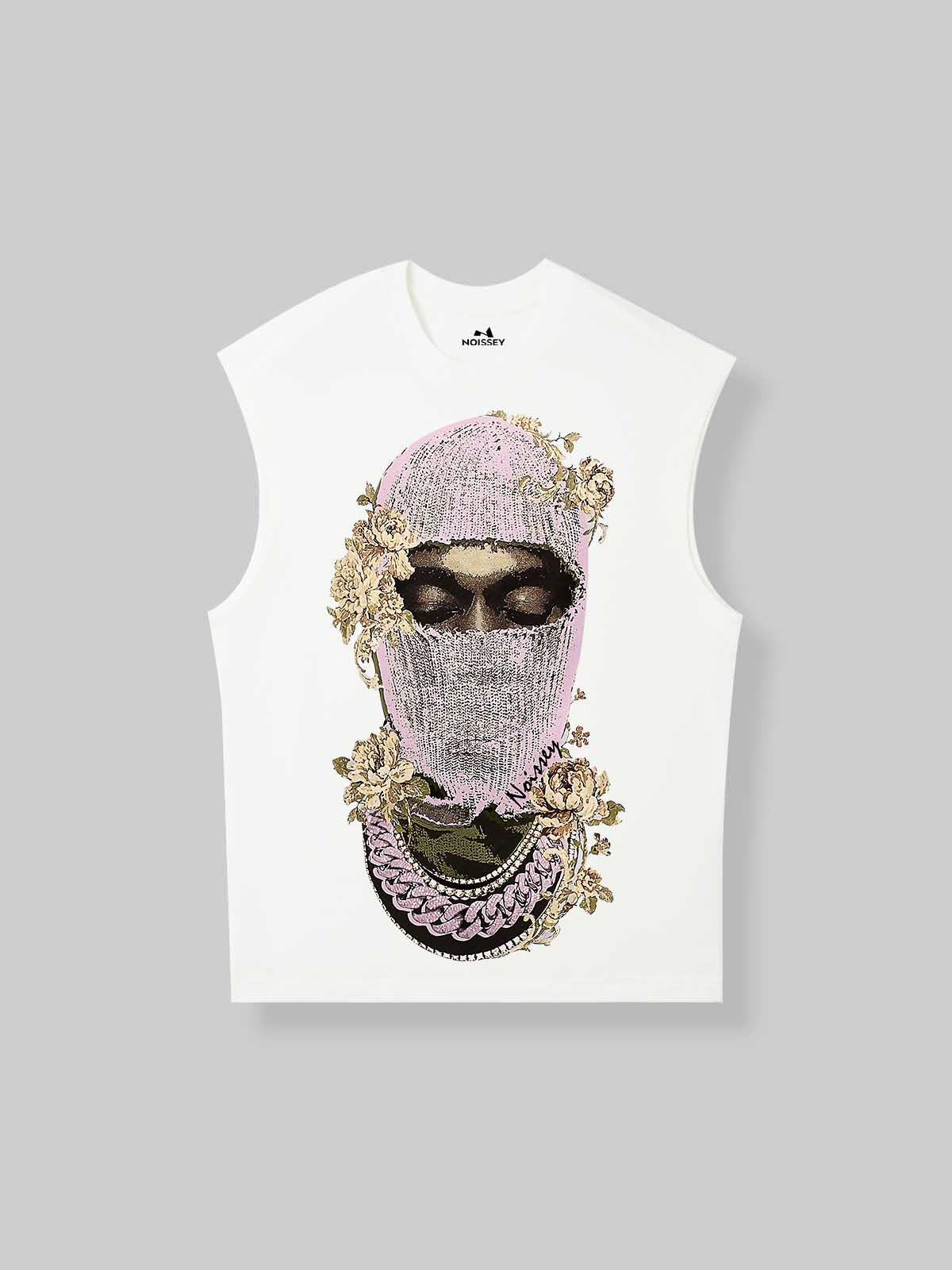 NOISSEY Vintage Knit Balaclava Print Tank Top