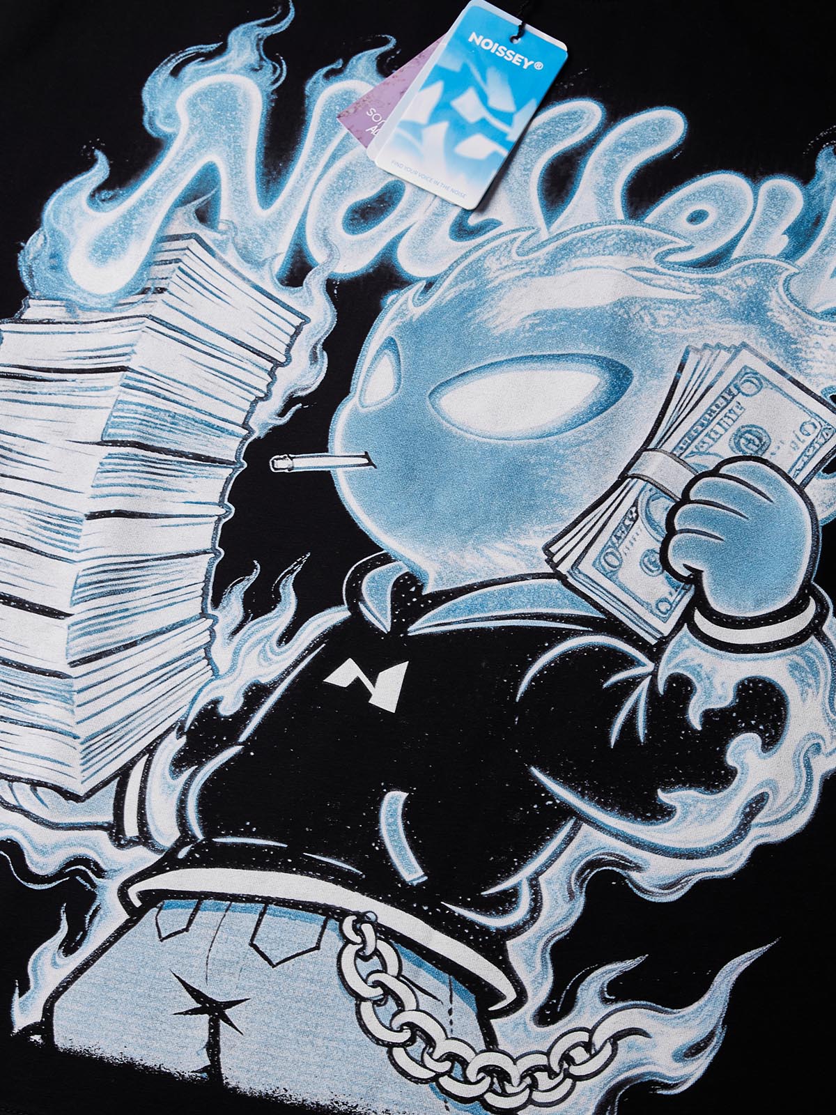 NOISSEY "Money Flame Boy" Boxy Heavyweight Art Tee - Black