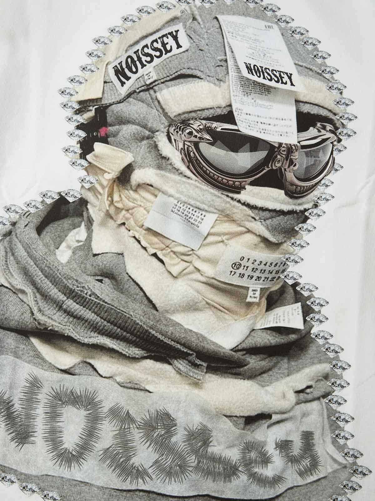 Shattered Collage Masked White long sleeve set