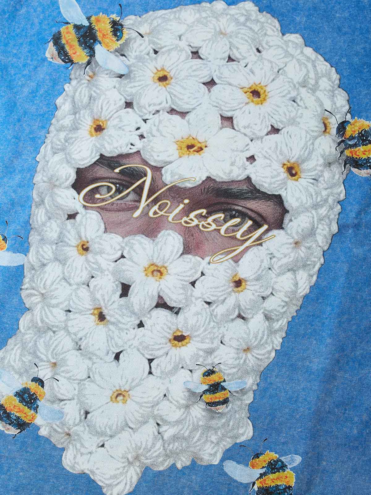NOISSEY "Stardust Daisy" Mask Graphic Tee - Premium Mineral Wash Blue
