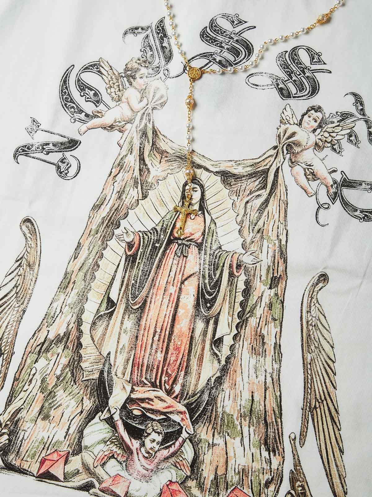 NOISSEY "Virgin Mary & Cherubs" Graphic Tee - Heavyweight Studio White