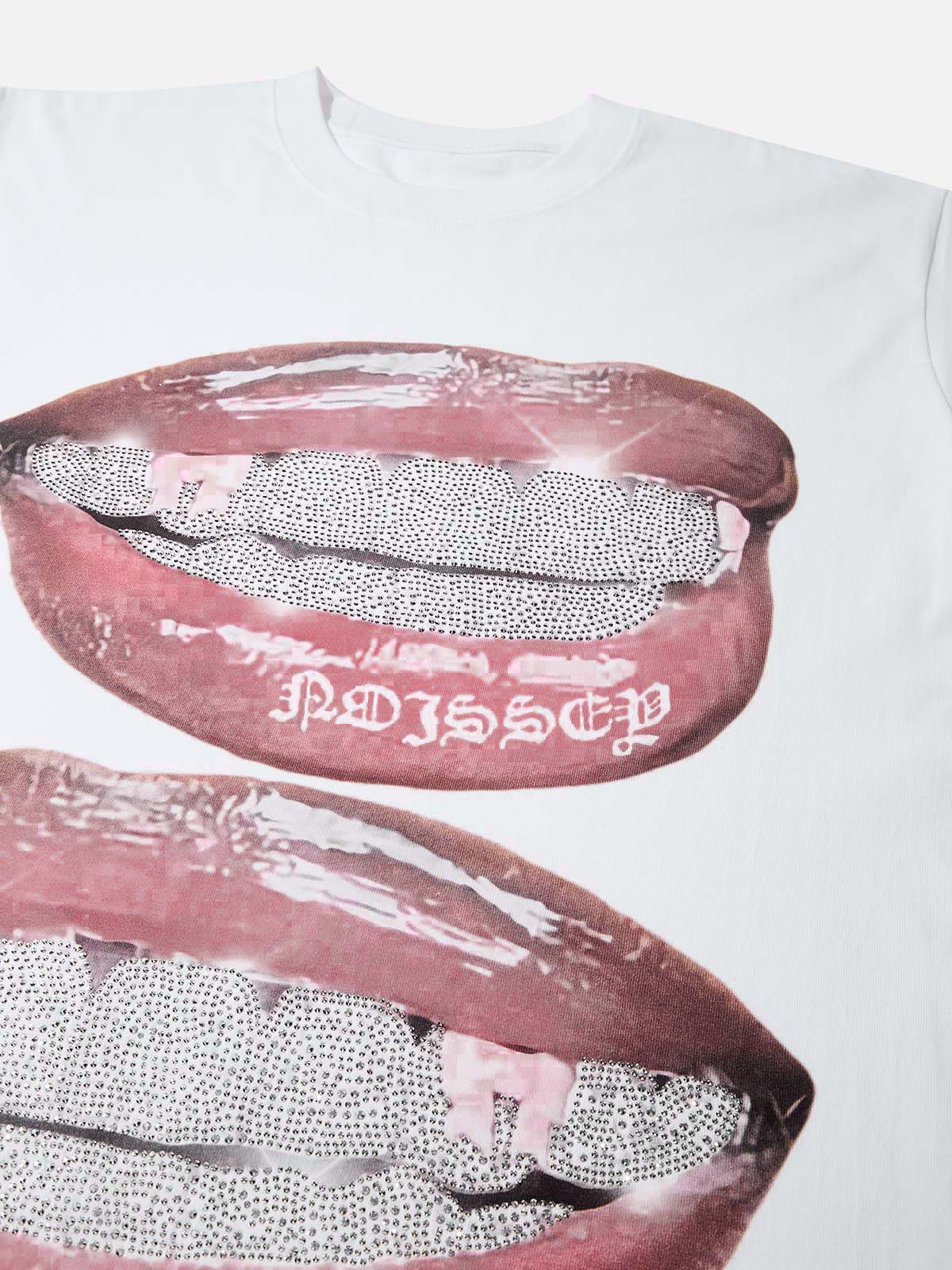 Glittering Diamond Grills Print Tank Top