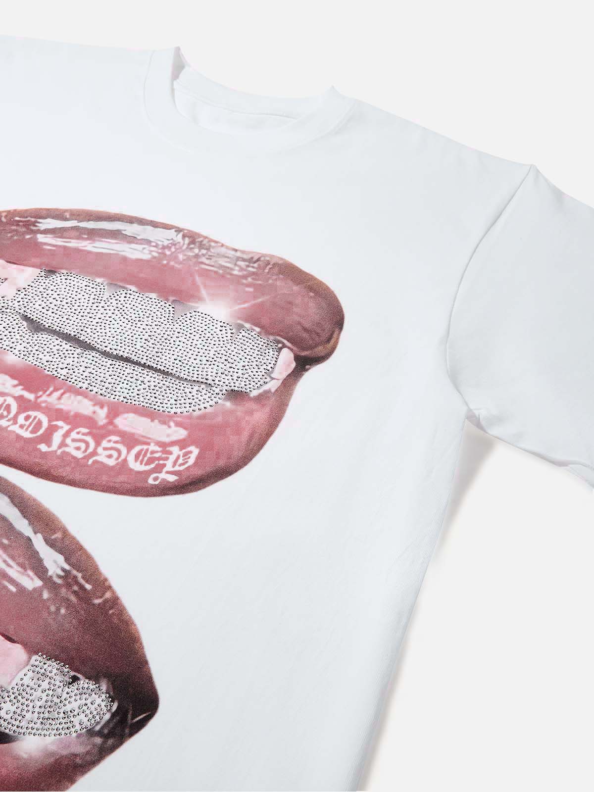 3D Rhinestone Grillz Tee | Authentic "Iced Out" Crystal Detail | NOISSEY