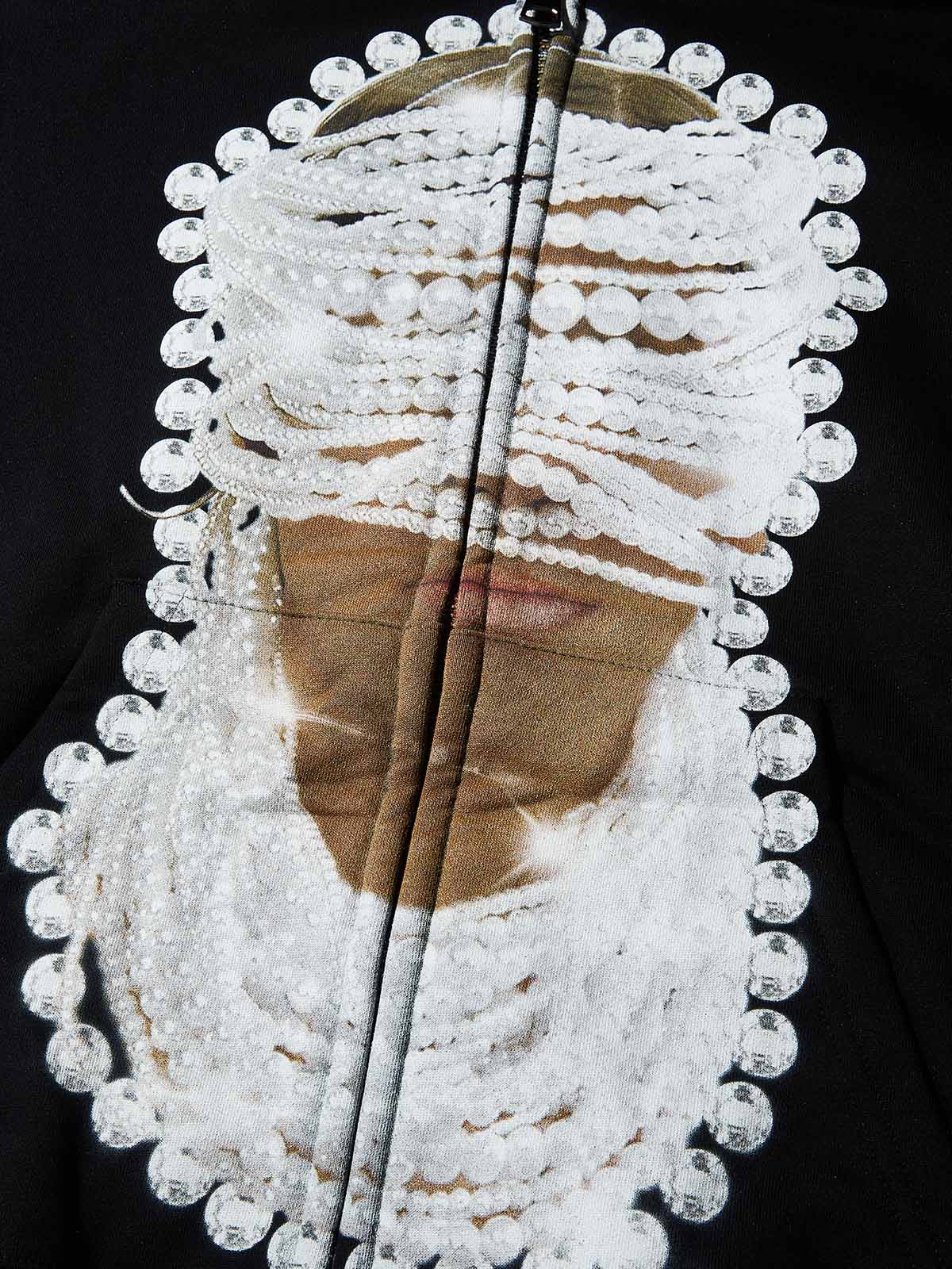 NOISSEY "Pearl Mask" DIY Zip-Up Hoodie (Includes 15 Pearl Pins)