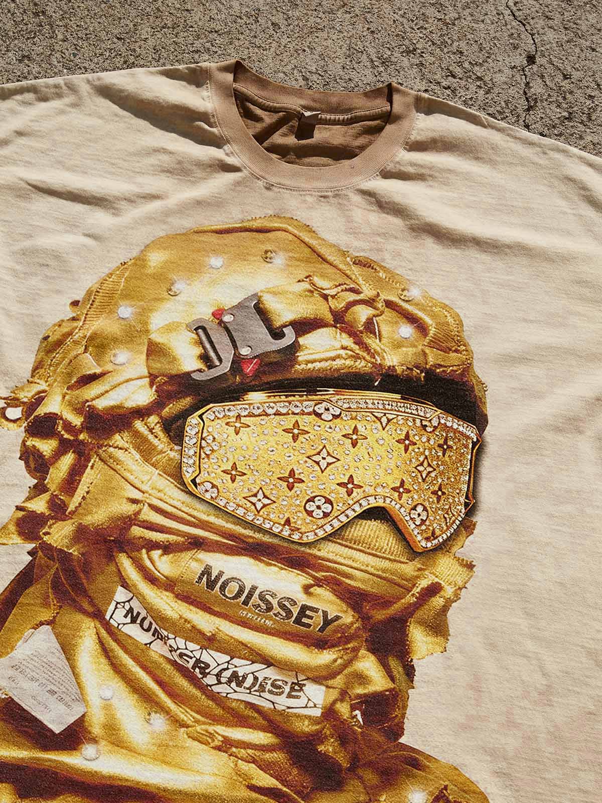 NOISSEY "Gold Standard" Avant-Garde Balaclava Streetwear Graphic T-Shirt
