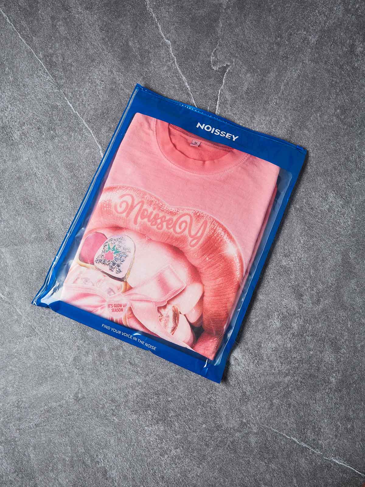 "CHERRY LIPS" GRILLZ SHIMMER TEE – VINTAGE PINK OVERSIZED STREETWEAR