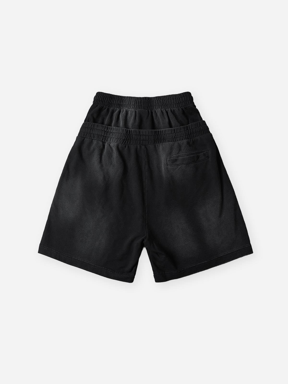 NOISSEY Heavy Sweat Shorts with Rhinestone Gothic Cross - 4 Colors Available