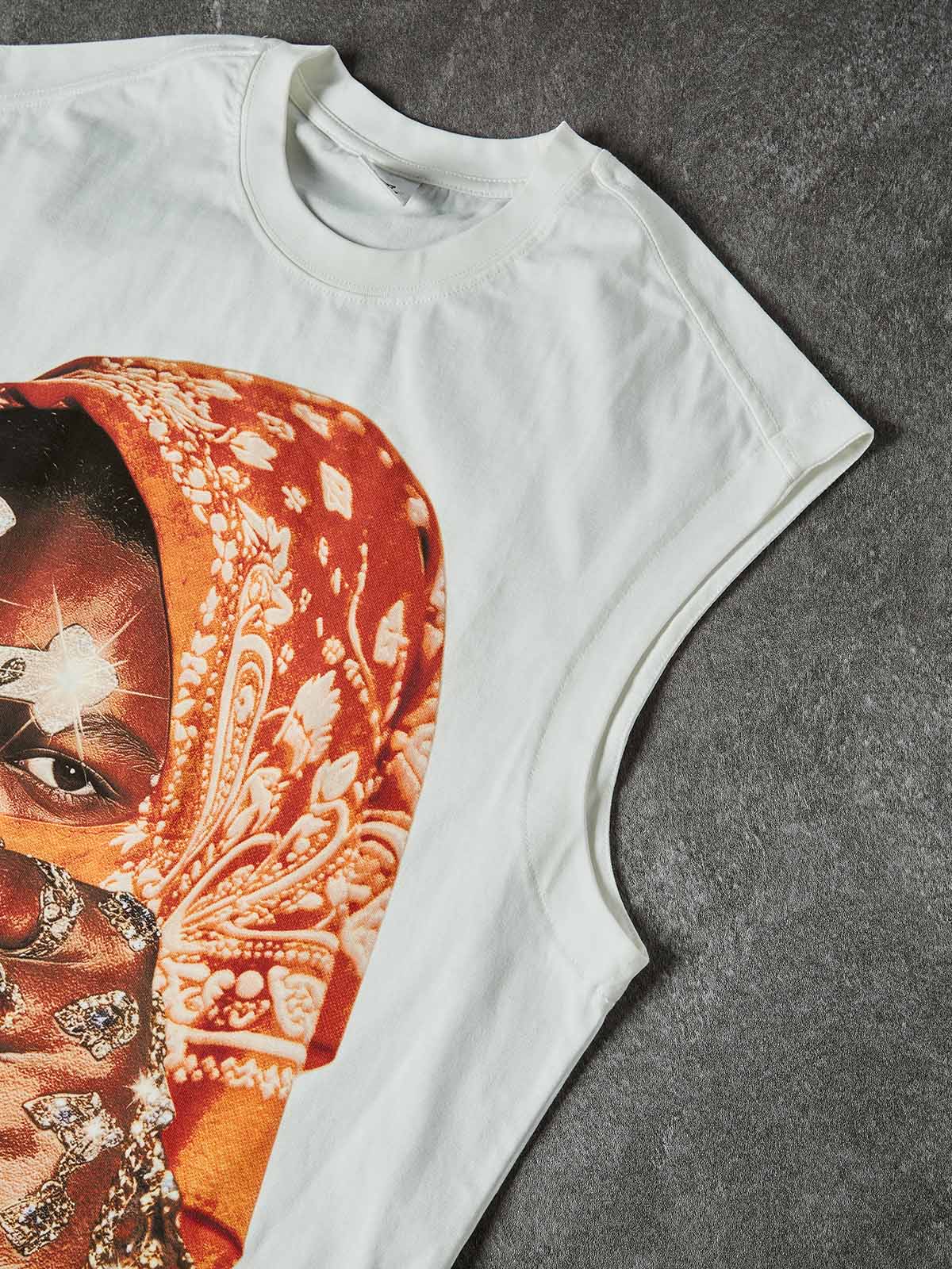 NOISSEY ORANGE BANDANA - ICED OUT CRUCIFIX ART TANK TOP