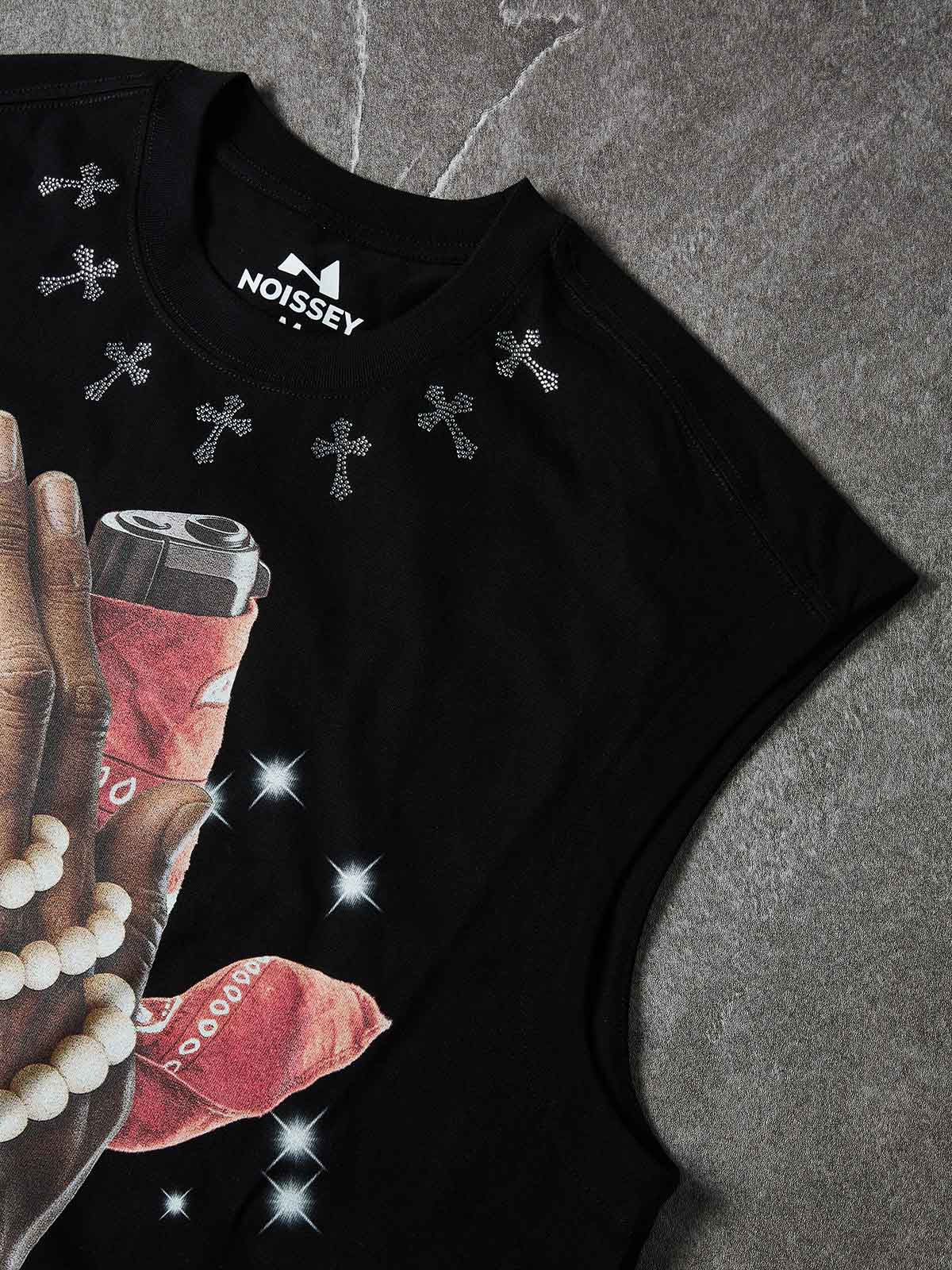 NOISSEY SACRED PRAYER ART PRINT OVERSIZED TANK TOP