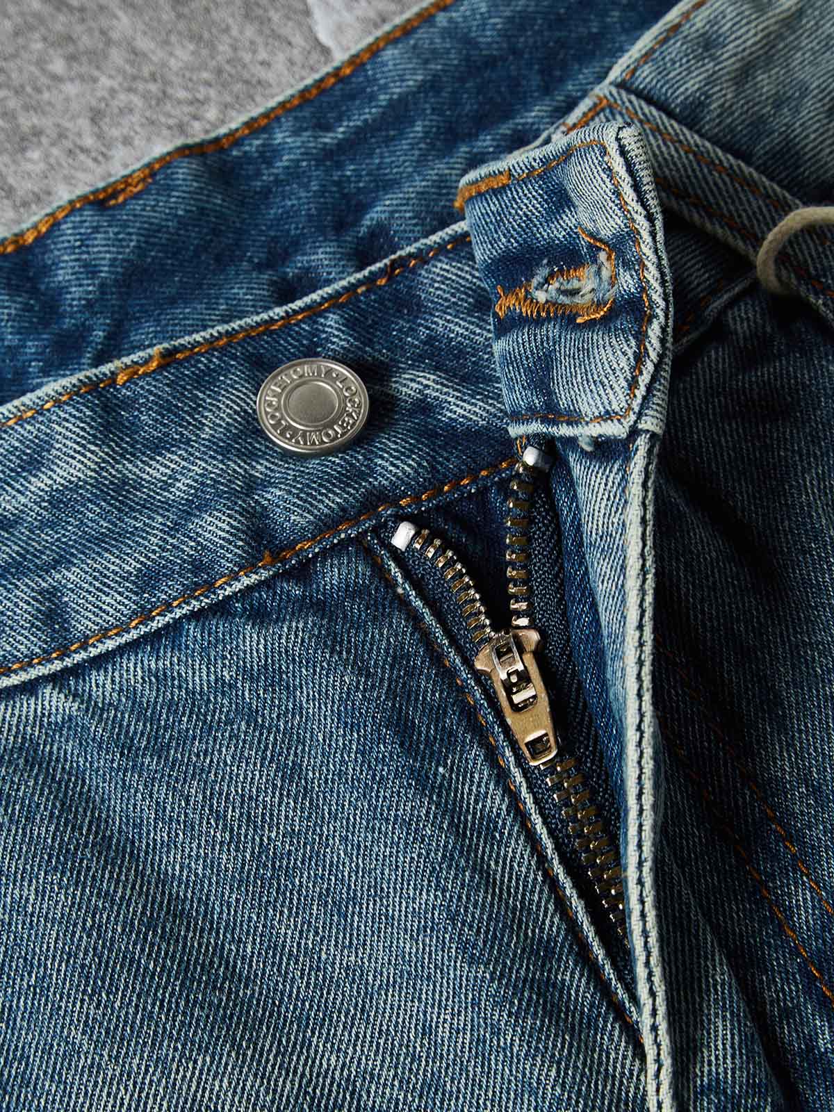 NOISSEY "Galactic Constellation" Asymmetric Gothic Cross Denim Jorts 2 Colors