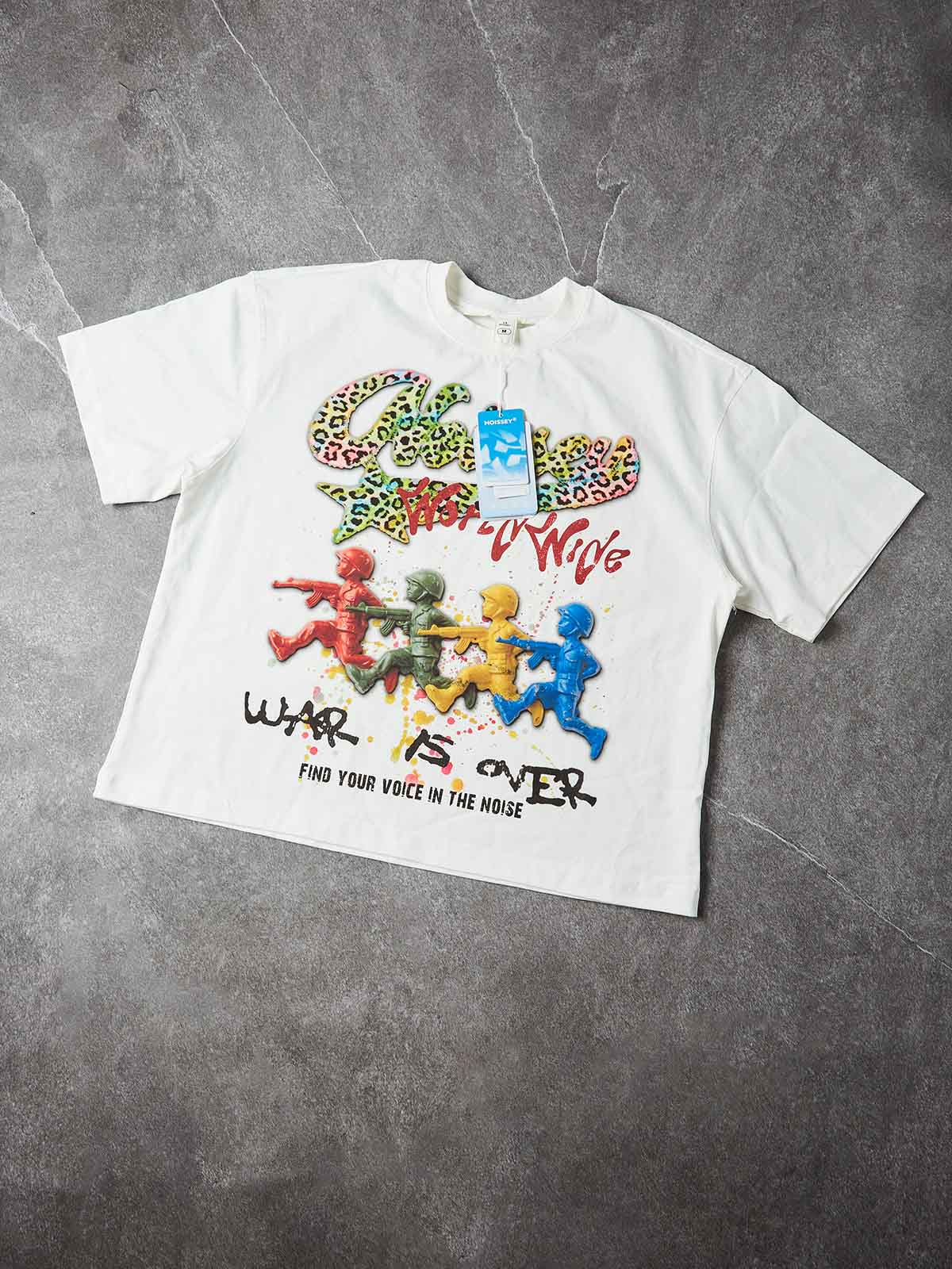 NOISSEY "WAR IS OVER" LEOPARD SOLDIERS ART OVERSIZED T-SHIRT