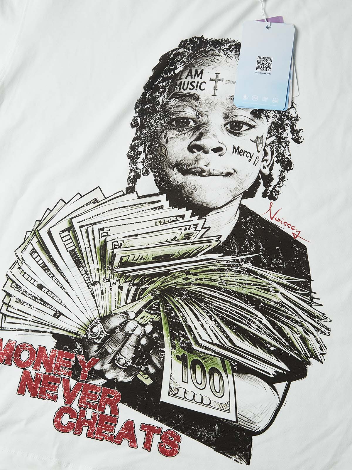 NOISSEY "MONEY NEVER CHEATS" WEALTH ICON OVERSIZED TEE