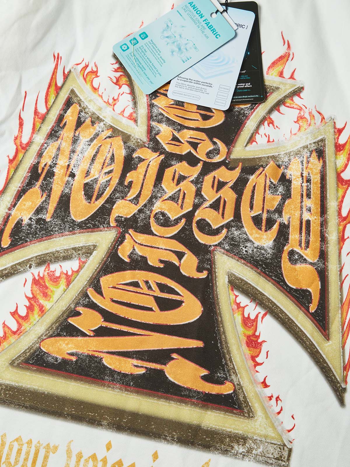 NOISSEY "INFERNO CROSS" GOTHIC FLAME ART LONG SLEEVE SWEATSHIRT