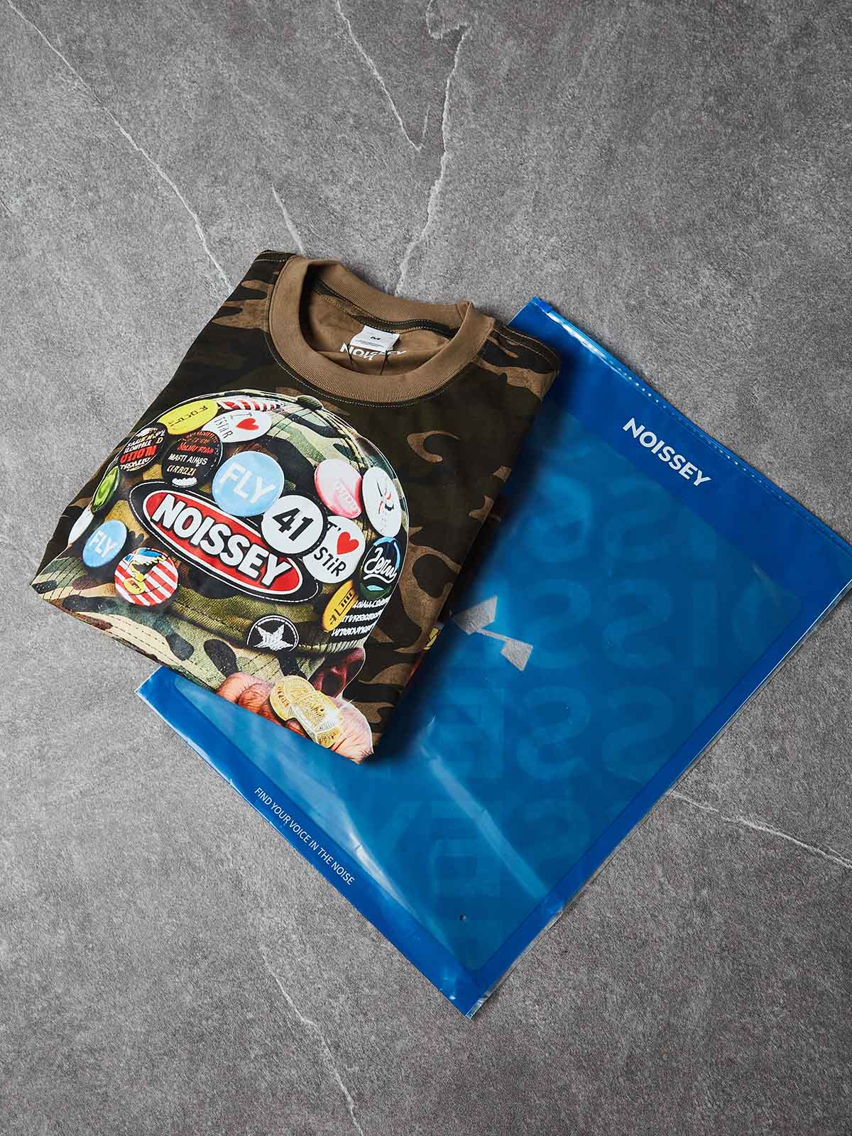 NOISSEY "PATCHWORK CAMO CAP" ARTISTIC OVERSIZED TEE