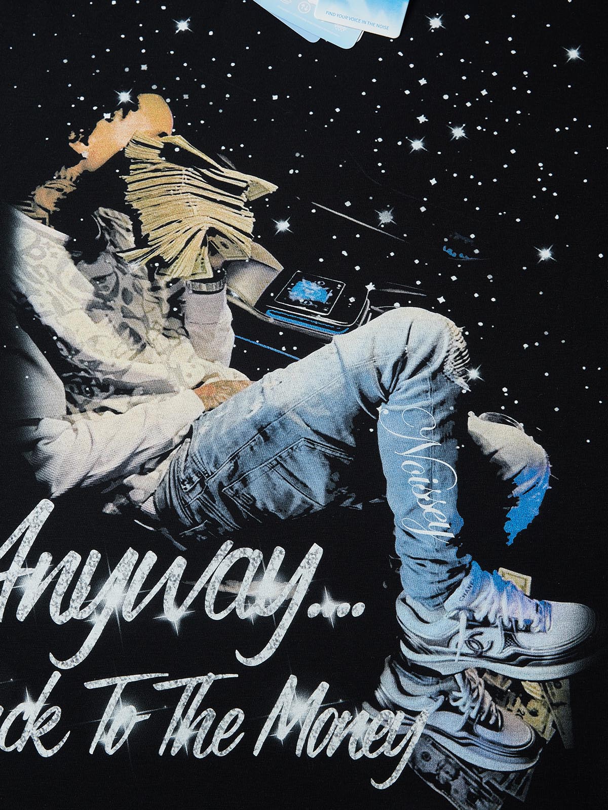 NOISSEY "Starry Reverie" Starlight Graphic Little Oversize Tee - Pitch Black