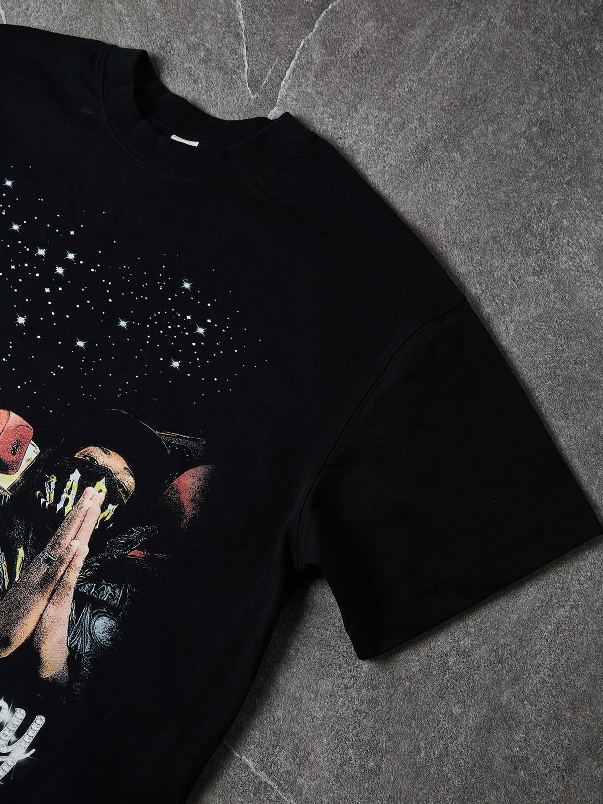 NOISSEY "Luxury Brotherhood" Rolls-Royce Starlight Graphic Heavyweight T-Shirt - Pitch Black 255G