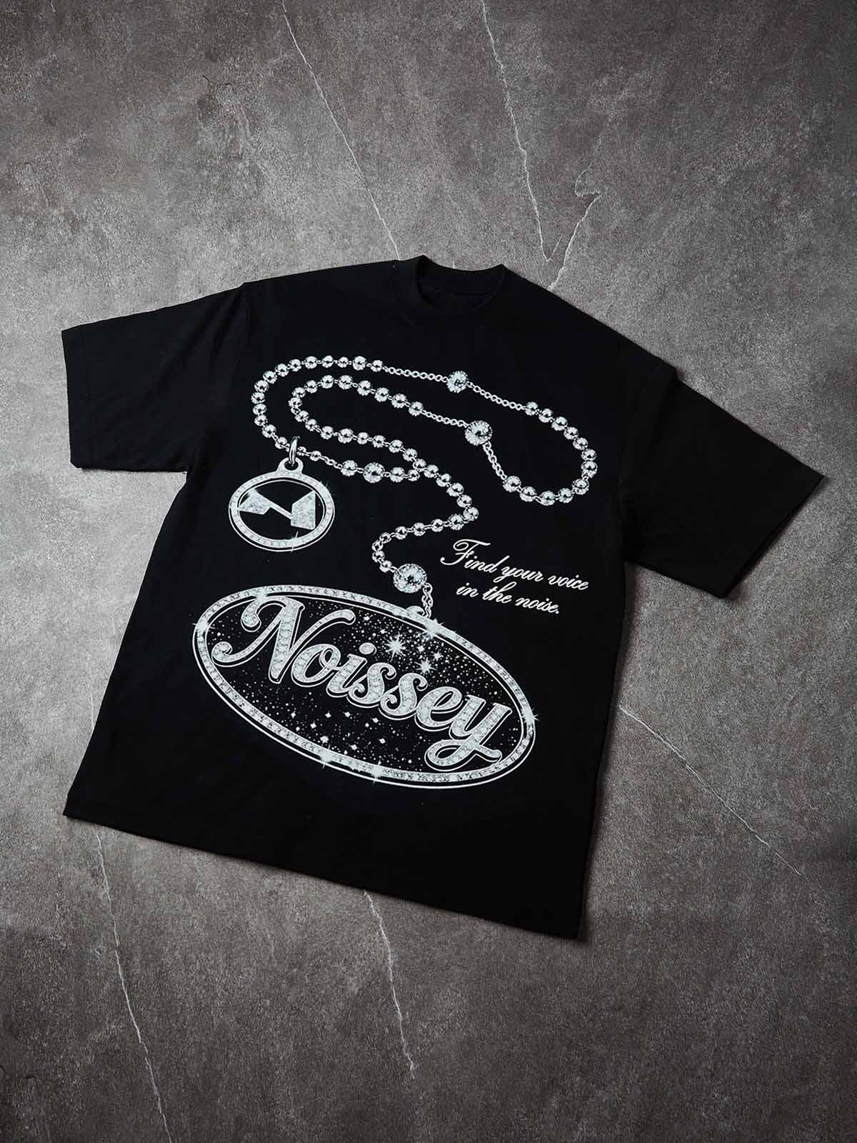 NOISSEY "Diamond Chain Archive" Graphic Boxy Heavyweight Tee - Onyx Black