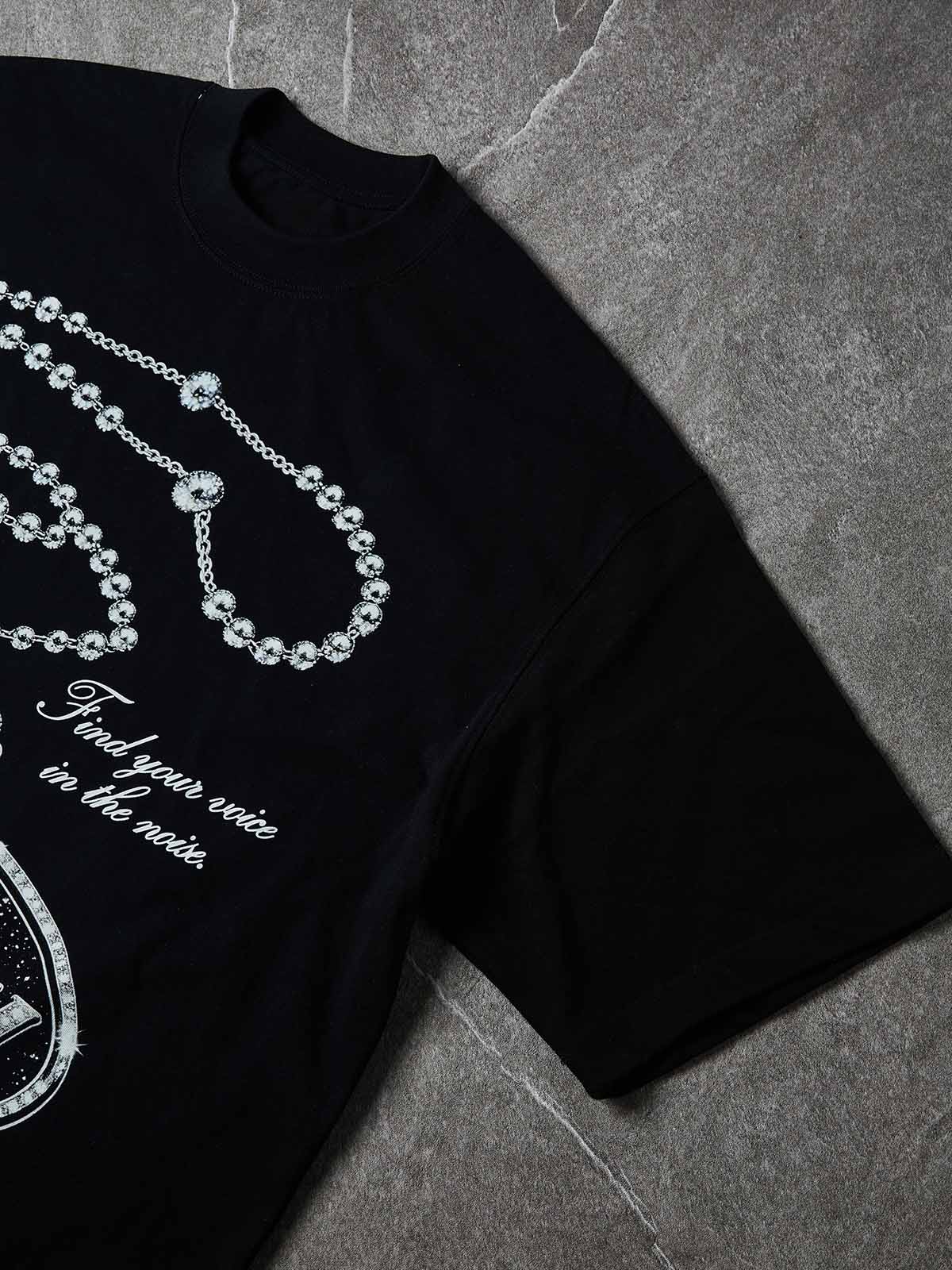 NOISSEY "Diamond Chain Archive" Graphic Boxy Heavyweight Tee - Onyx Black