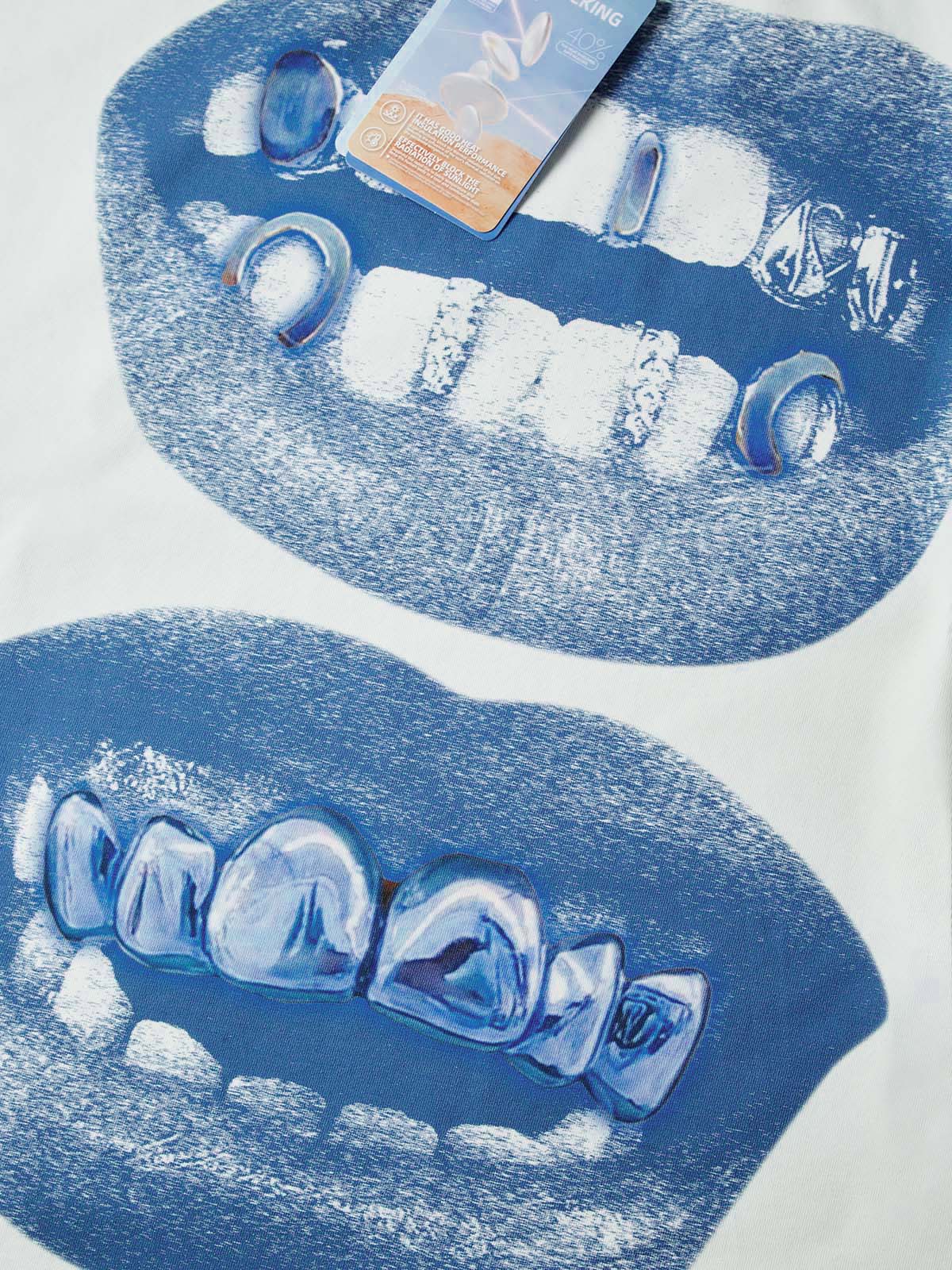 NOISSEY "Double Grillz" Boxy Heavyweight Cooling Tee - White