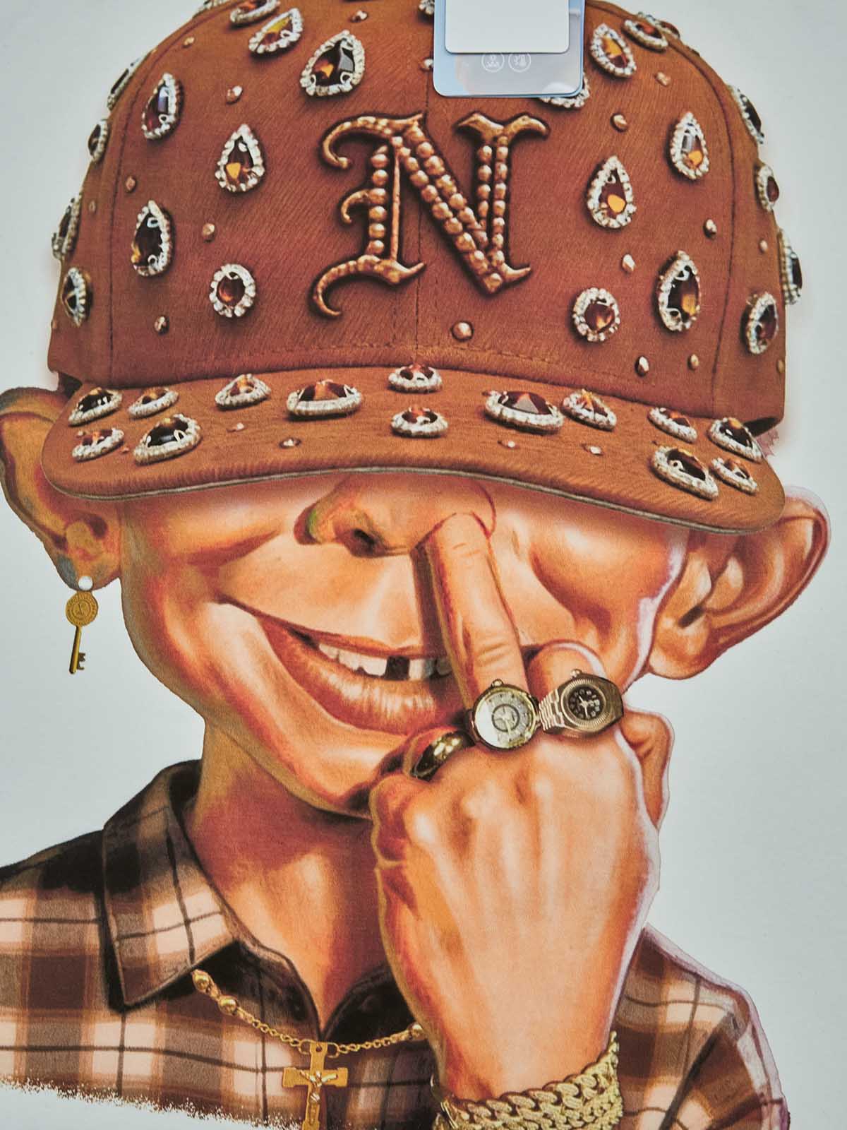NOISSEY "Diamond Rebel" Graphic Tee - Vintage Brown Bad Boy Art Print T-Shirt