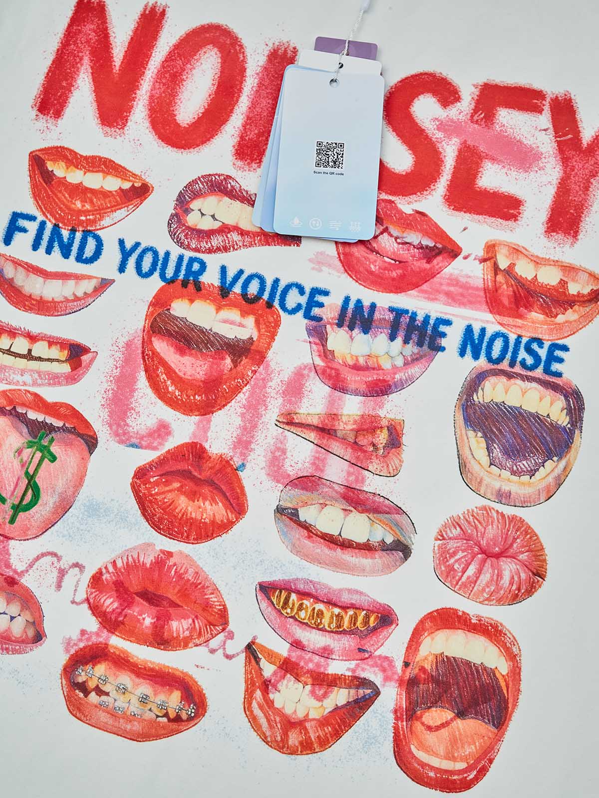NOISSEY "Find Your Voice" Multi-Lip Pop Art T-Shirt - Graffiti Grillz & Expression Streetwear Tee