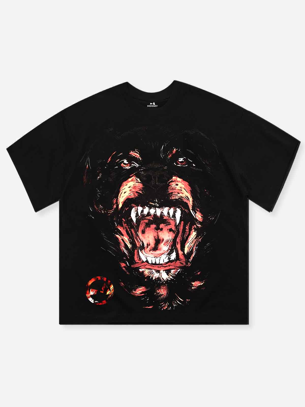 NOISSEY "FEROCIOUS HOUND" DARK ART PRINT - OVERSIZED GRAPHIC TEE