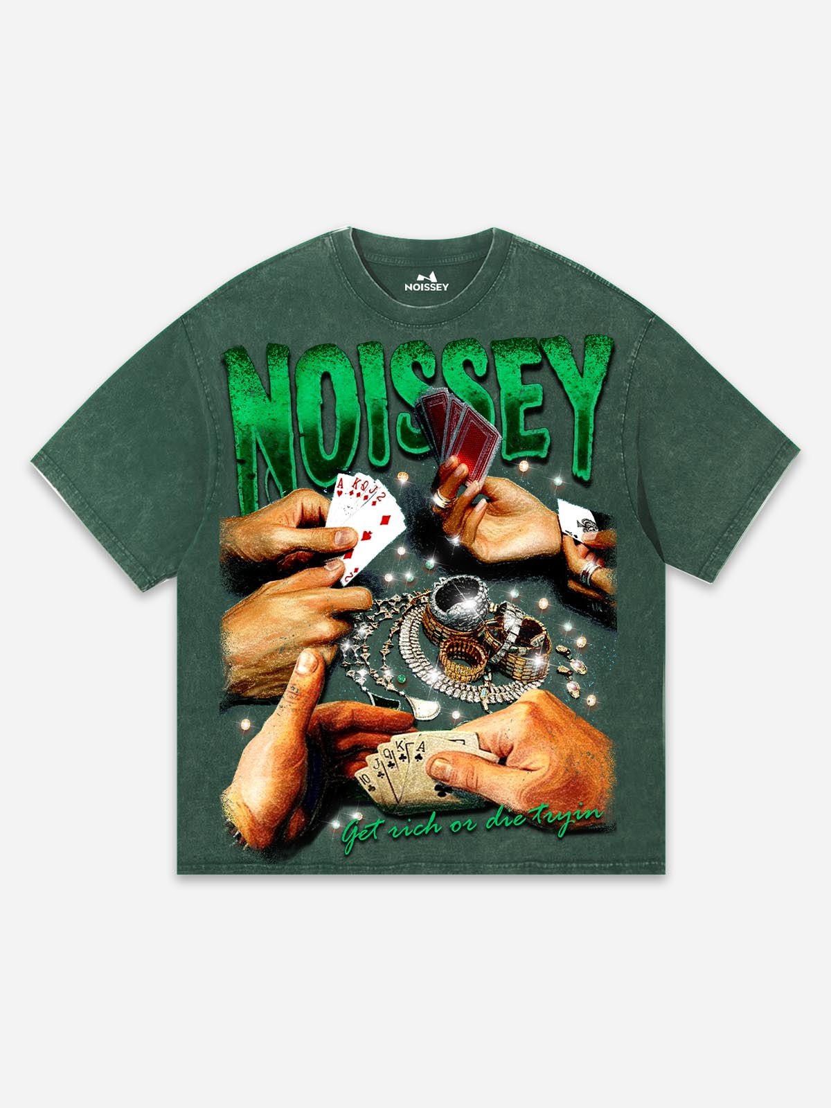 NOISSEY "GET RICH OR DIE TRYIN" GRAFFITI TEE - VINTAGE WASHED ART