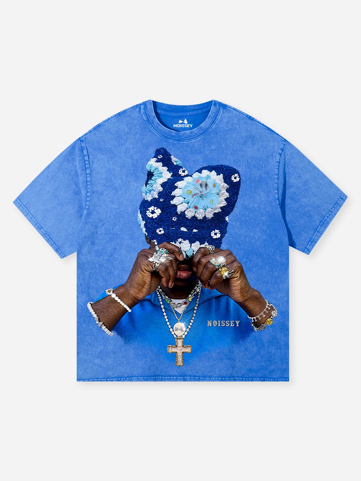 NOISSEY "Beanie Portrait" Blue Tee - Vintage Graphic T-Shirt