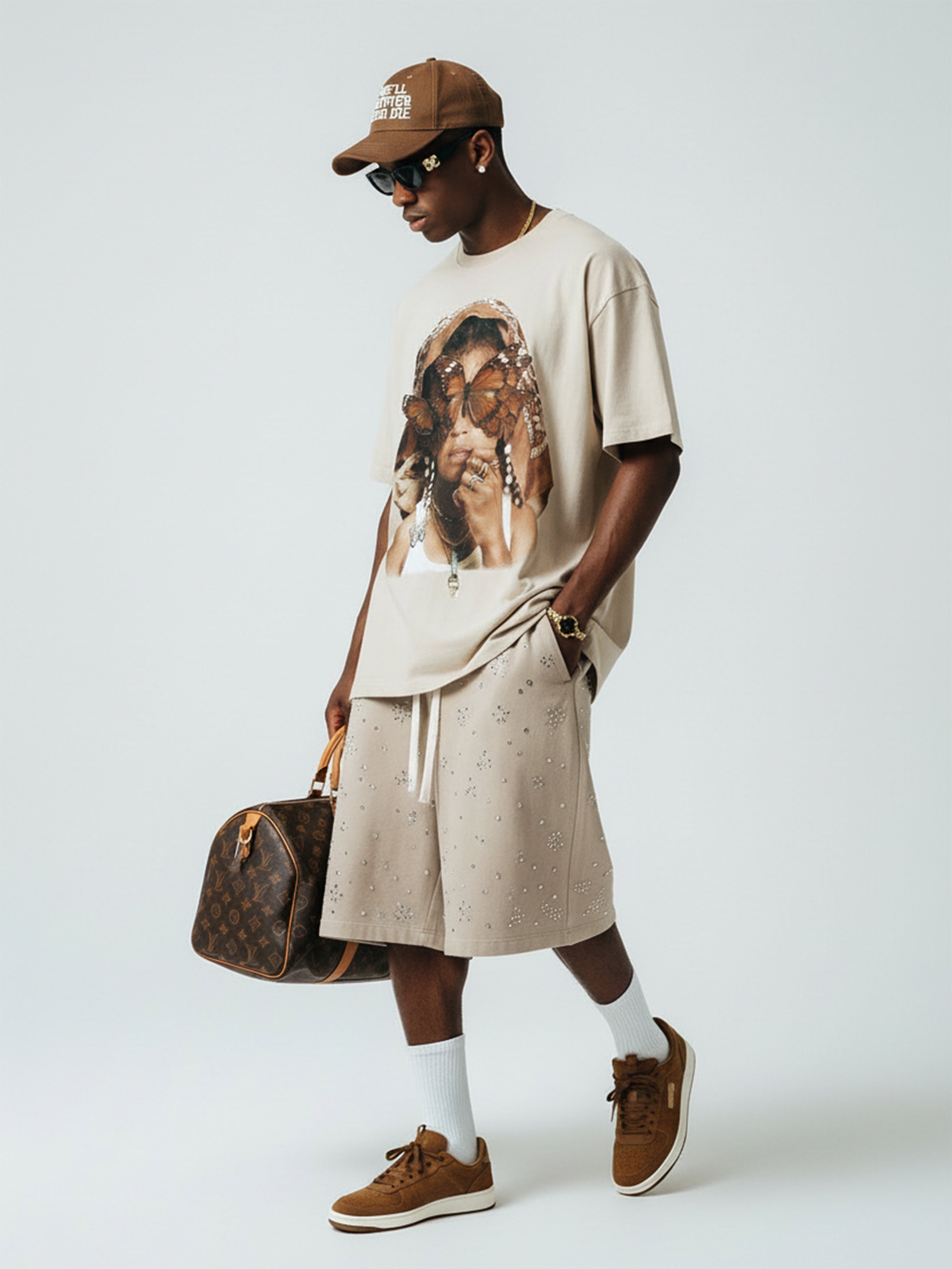 NOISSEY Vintage Wash "Paisley Bandana" Butterfly Portrait Tee